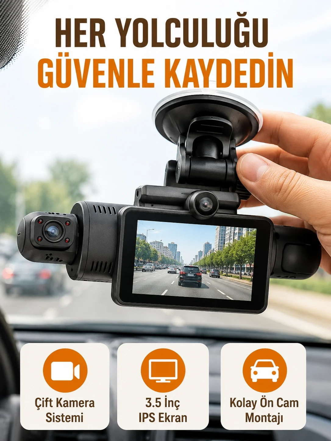 Otomatik Kayıtlı Full HD Araç Kamerası – Döngüsel Kayıt ve Hareket Algılama