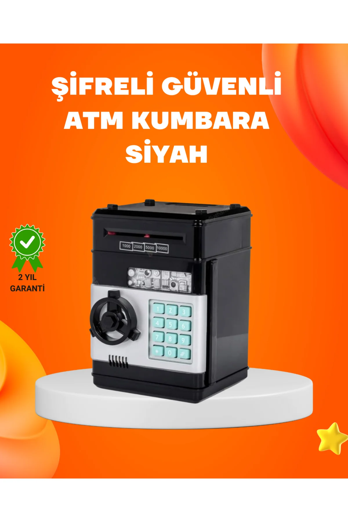 Otomatik Para Çeken Şifreli ATM Tasarımlı Kumbara