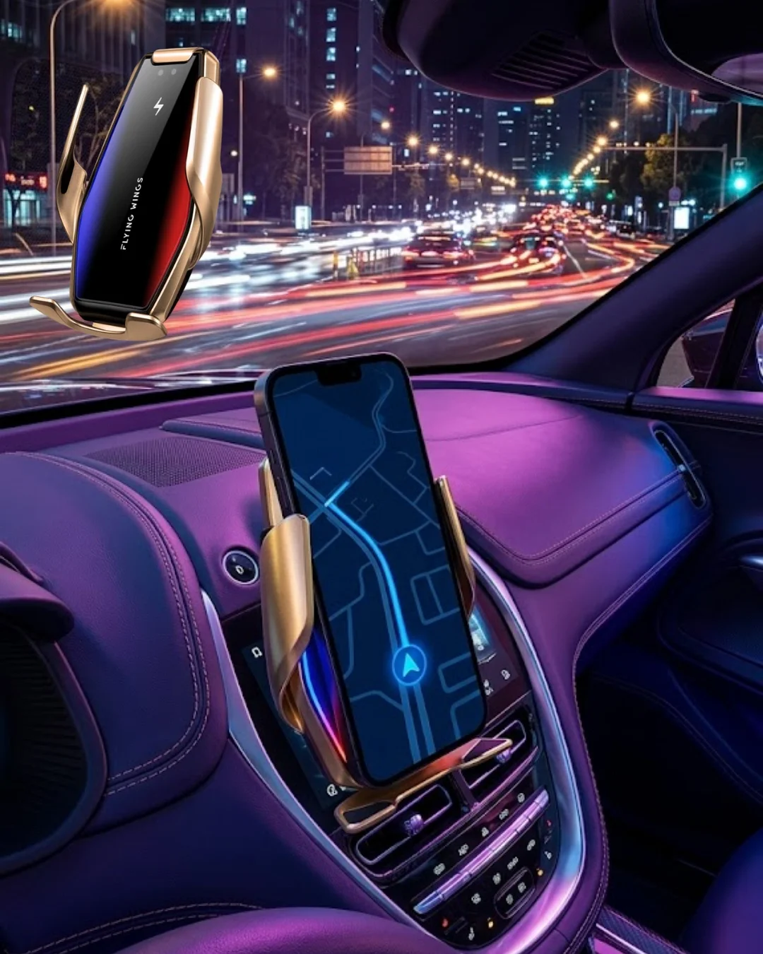Otomatik Sensörlü Araç Telefon Tutucu Kablosuz Şarj Özellikli 360 Derece Döner Otomatik Sensörlü Araç Telefon Tutucu Kablosuz Şarj Özellikli 360 Derece Döner