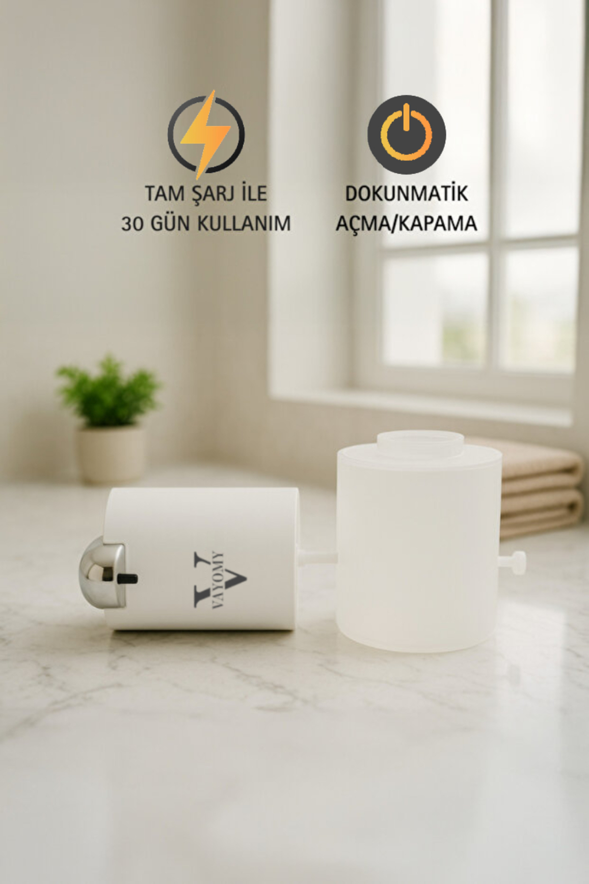 Otomatik Sensörlü Sıvı Sabunluk Şarjlı Temassız Köpük Sabun Makin
