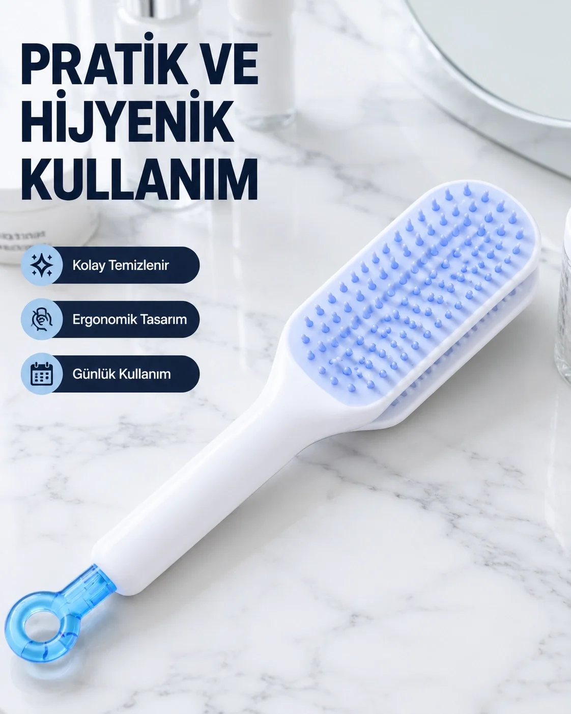 Otomatik Temizlemeli Saç Fırçası – Ergonomik Tasarım, Masaj Etkili, Elektriklenmeyi Önleyici Fiyatı, Yorumları ve Özellikleri