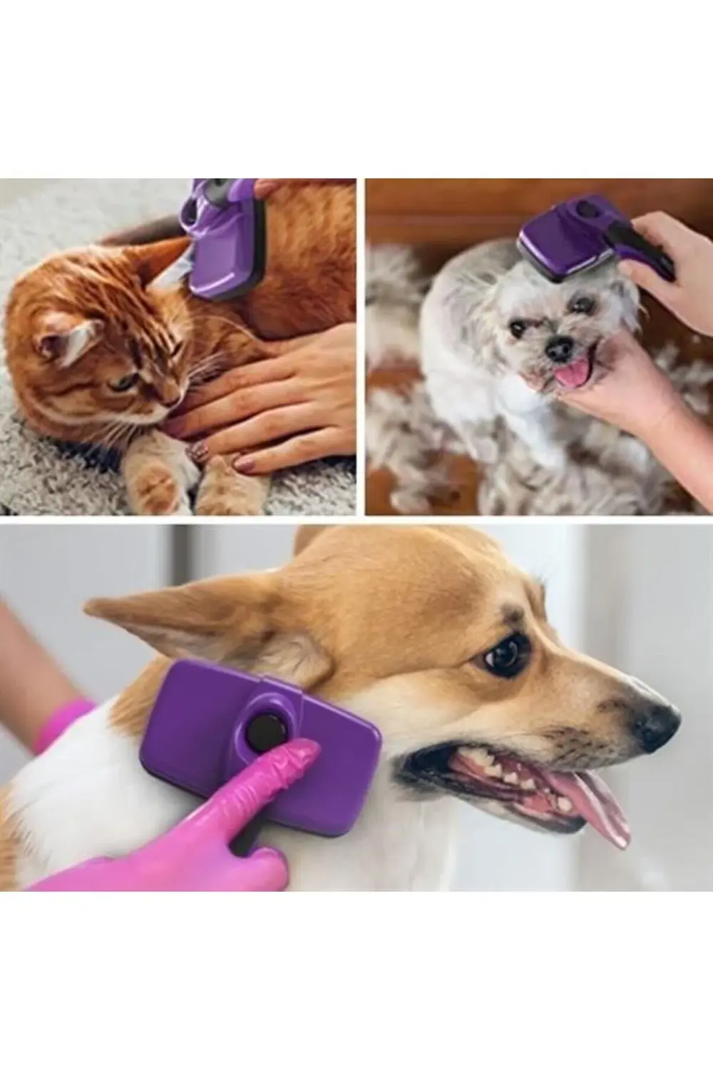 ® Otomatik Temizlenebilen Tuşlu Pratik Kedi Köpek Tüy Toplama Fır