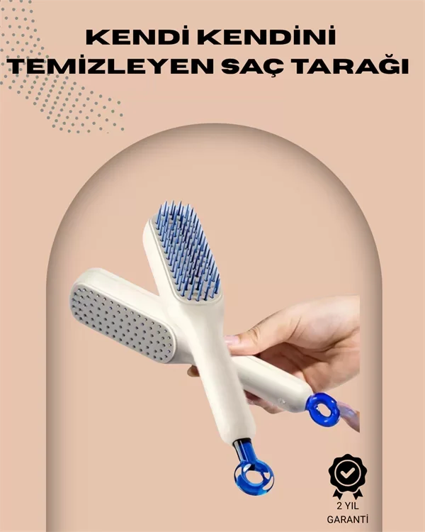 Otomatik Temizlenen Ergonomik Saç Tarağı – Masaj Başlıklı - Lisin