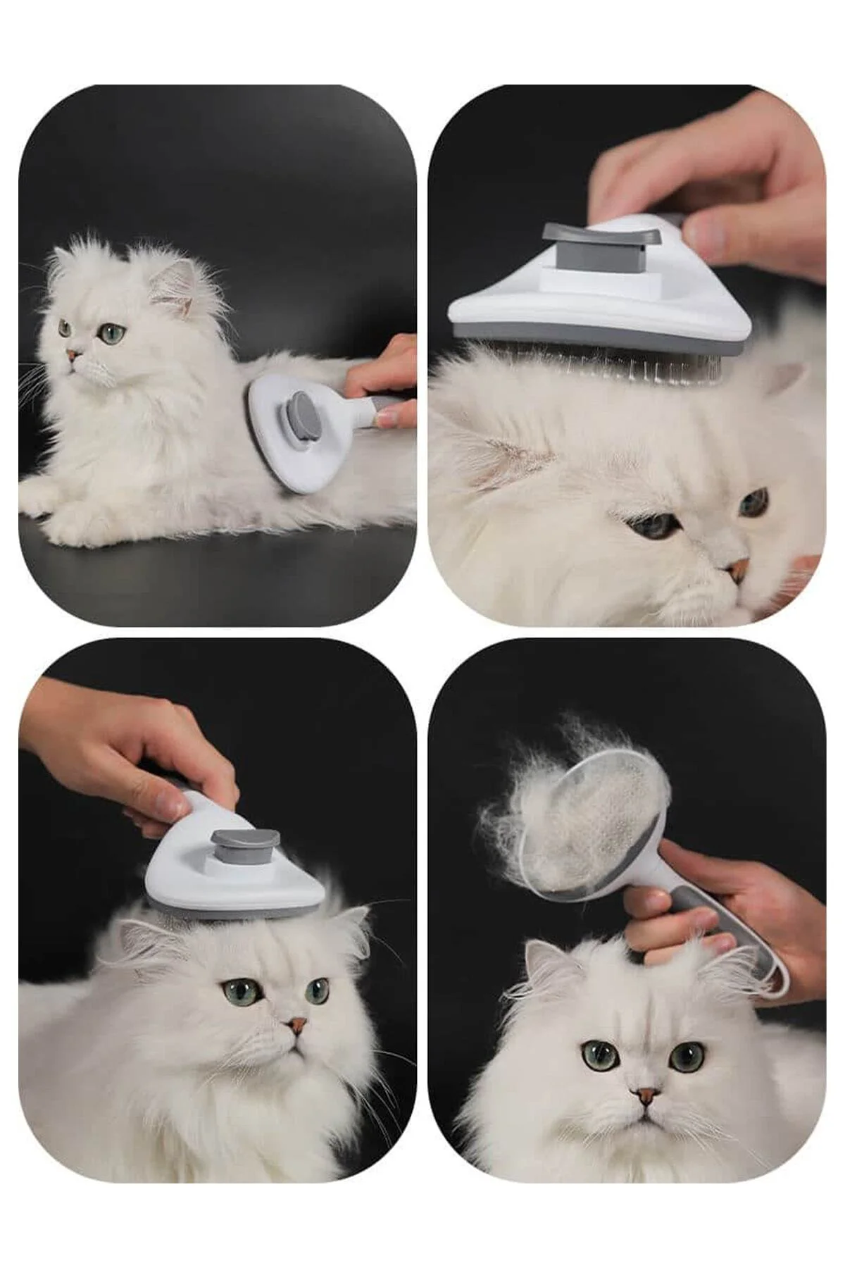 Otomatik Temizlenen Tuşlu Evcil Hayvan Fırçası Kedi Köpek Tüy Toplayıcı Tarak Evcil Hayvan Tarağı