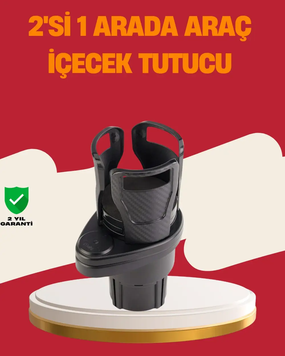 Otomobil Bardak Tutucu İkisi Bir Arada 360° Dönebilen Geniş Kapas