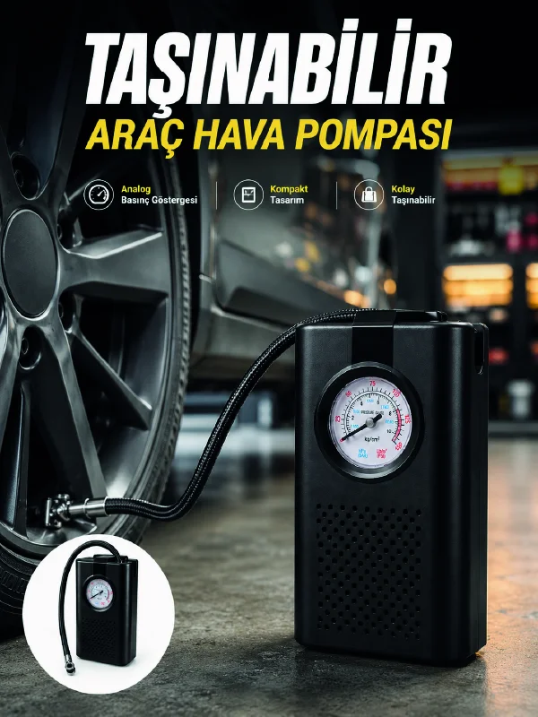 Otomobil Bisiklet ve Motosiklet İçin Taşınabilir Lastik Hava Pompası Otomobil Bisiklet ve Motosiklet İçin Taşınabilir Lastik Hava Pompası