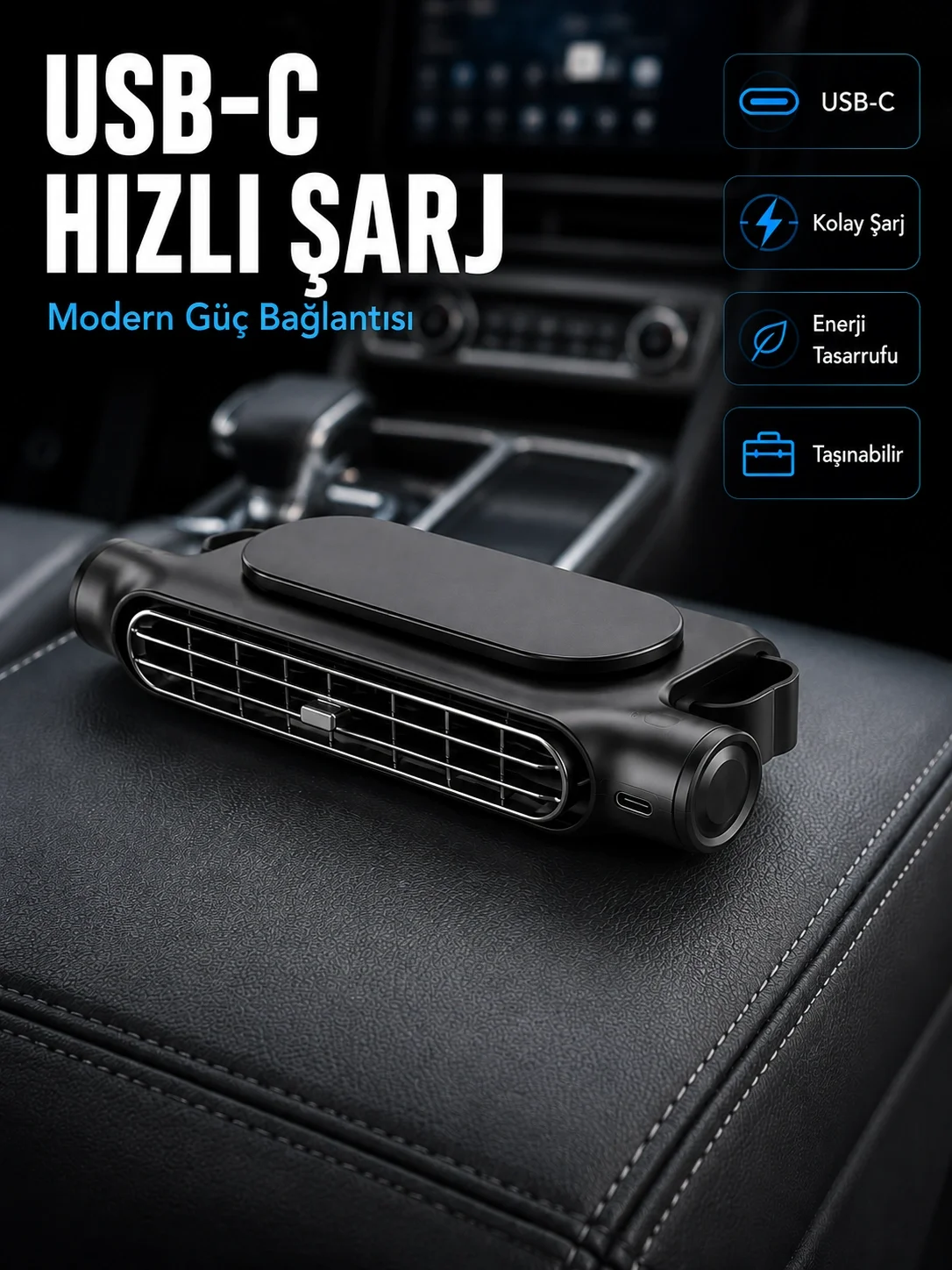 Otomobil Koltuk Başlığı Fanı Güçlü Turbo Hava Akışı Sunan Araç İçi Soğutucu Fiyatı, Yorumları ve Özellikleri