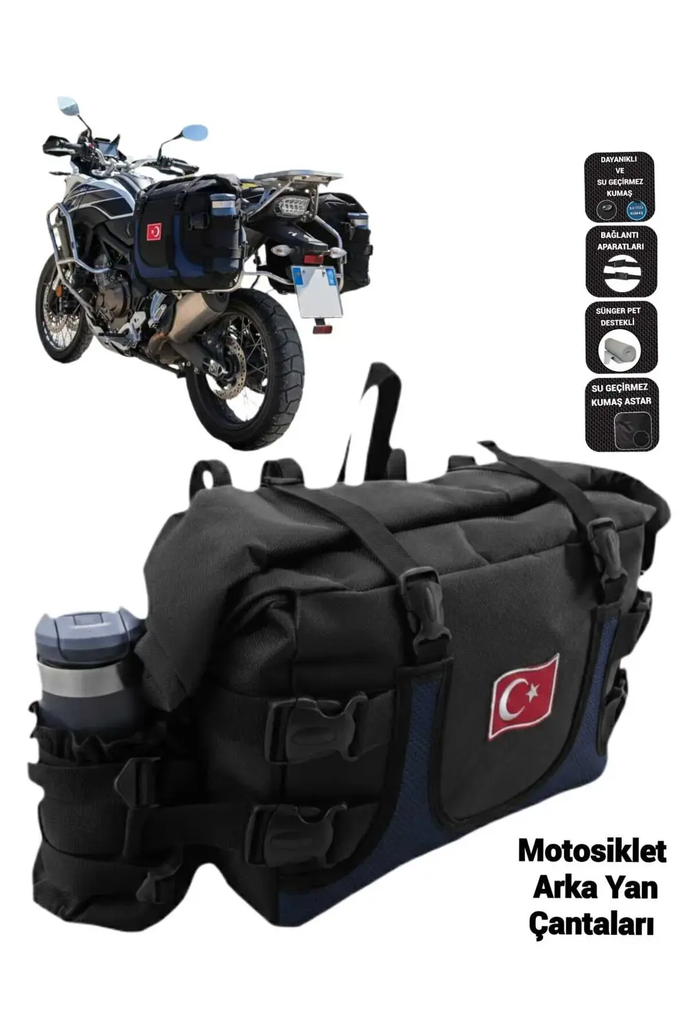 OTOSİKLET ARKA YAN AVADANLIK ÇANTALARI LACİVERT