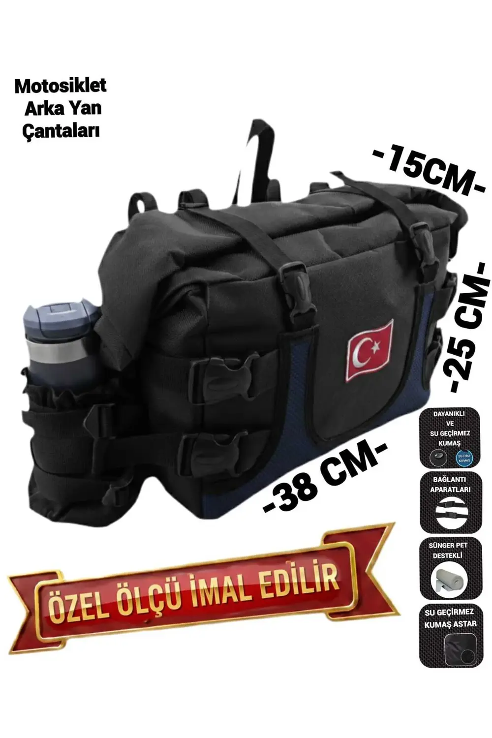 OTOSİKLET ARKA YAN AVADANLIK ÇANTALARI LACİVERT