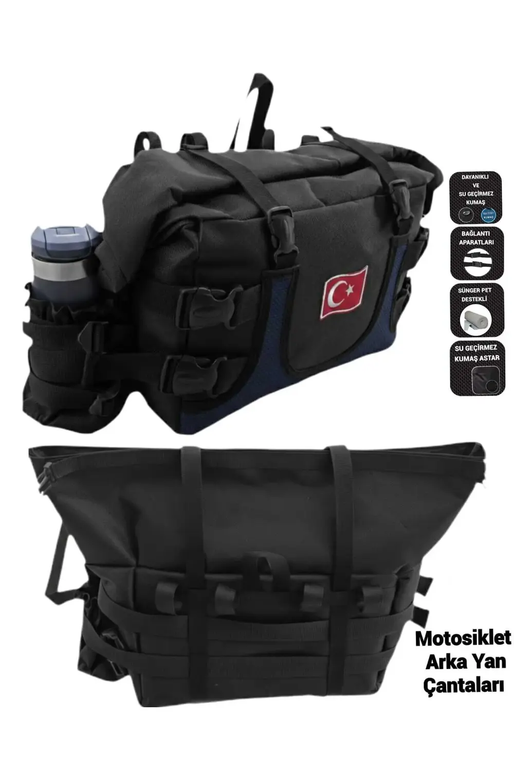 OTOSİKLET ARKA YAN AVADANLIK ÇANTALARI LACİVERT