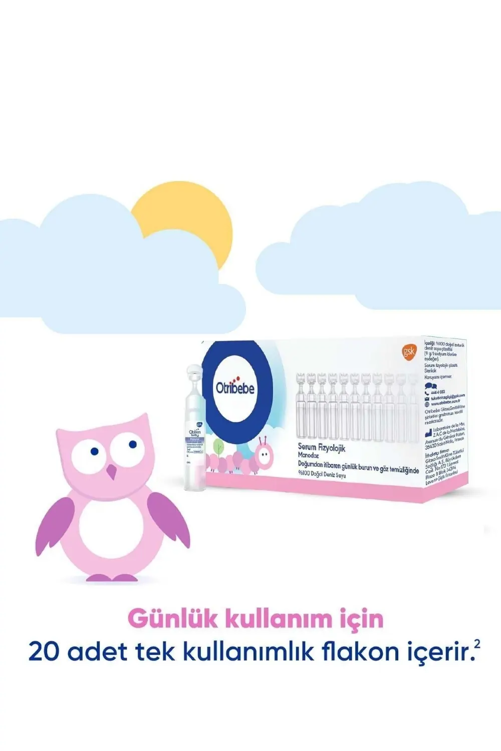 Otribebe Monodoz Serum Fizyolojik 20 Flakon x 3 Adet