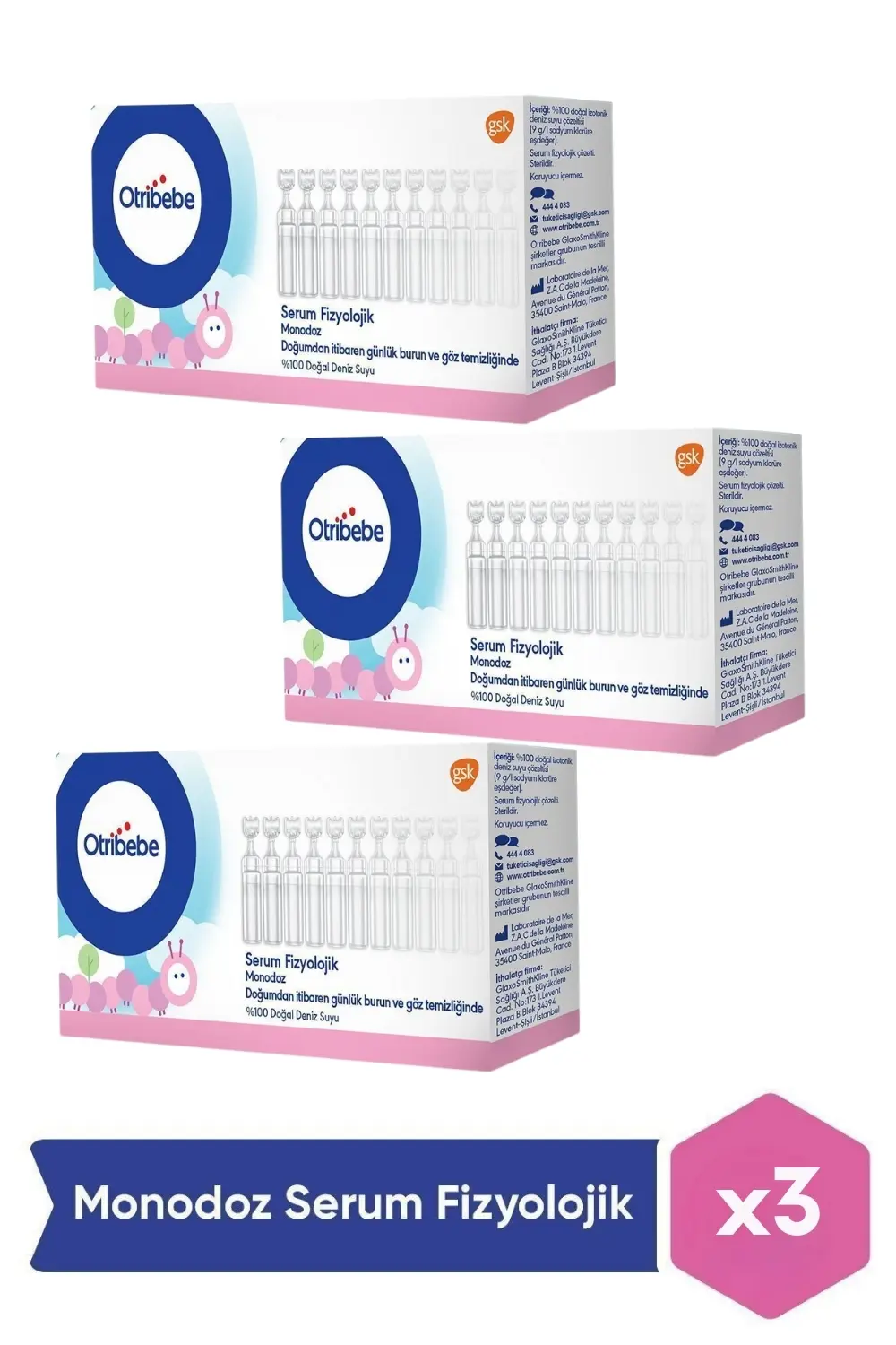 Otribebe Monodoz Serum Fizyolojik 20 Flakon x 3 Adet