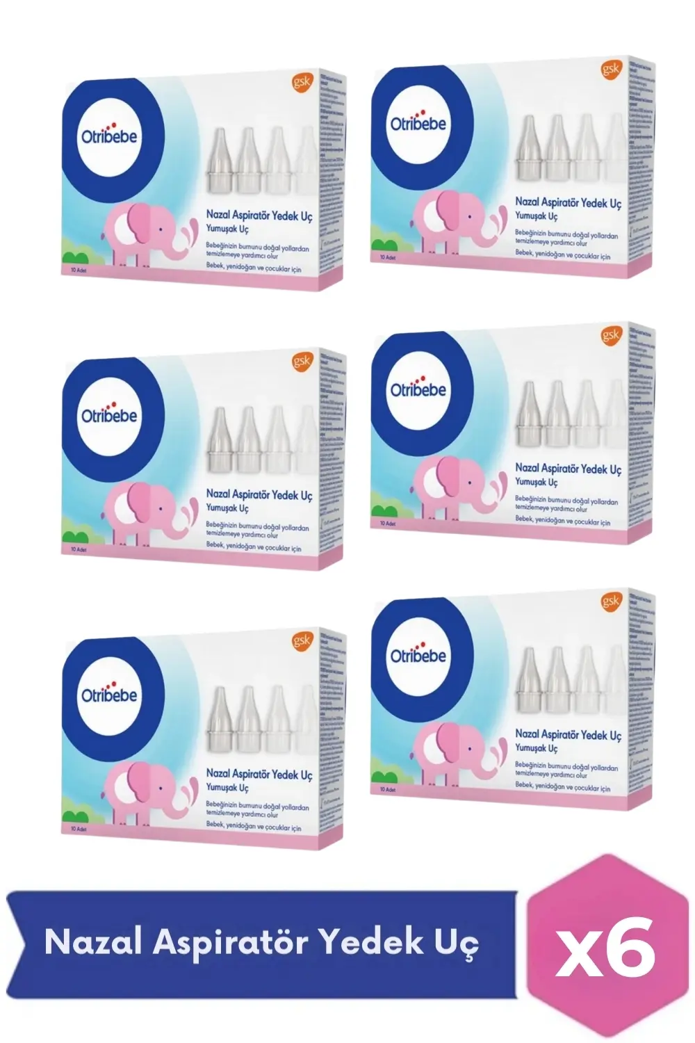 Otribebe Nazal Burun Aspiratörü Yedek Uç 10'lu x 6 Adet