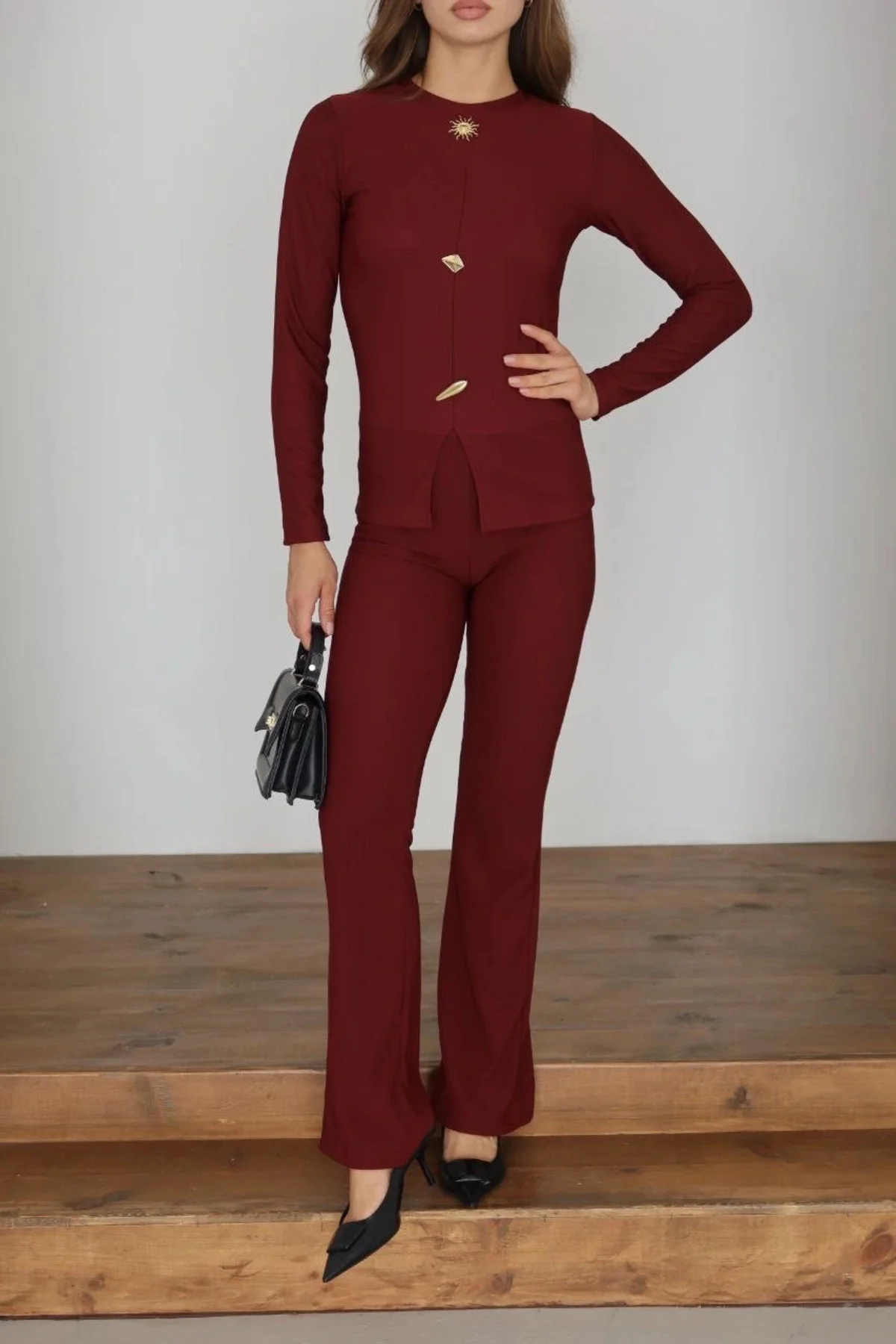 Ottoman alt üst takım bordo pt510442