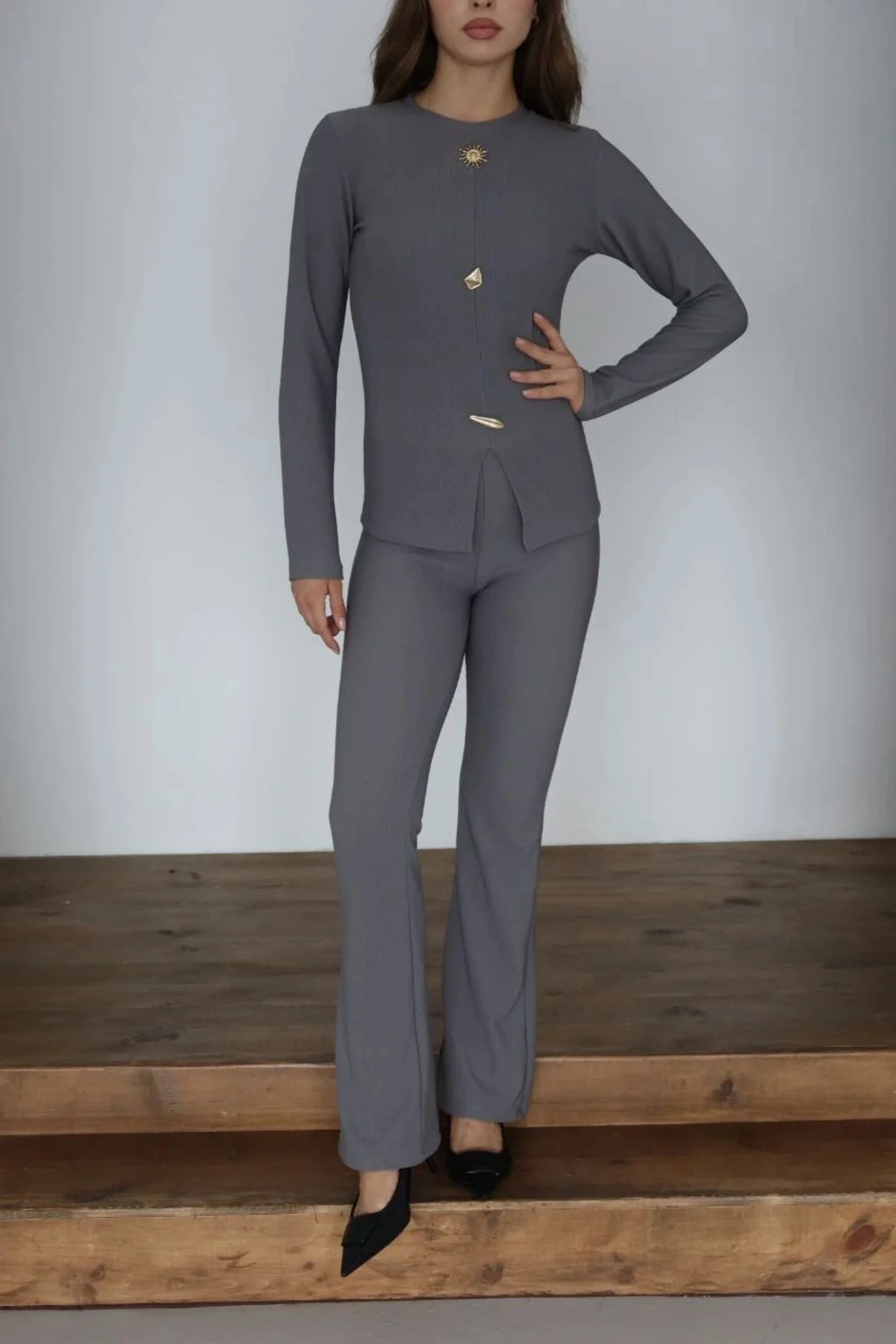 Ottoman alt üst takım gri pt510442