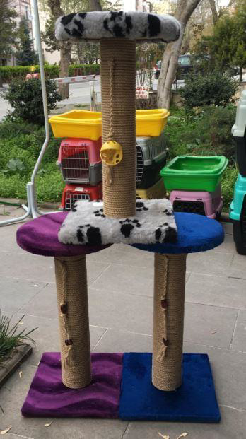 Oturaklı Kedi Tırmalama Tahtası Yuvarlak Kalın 1 Adet