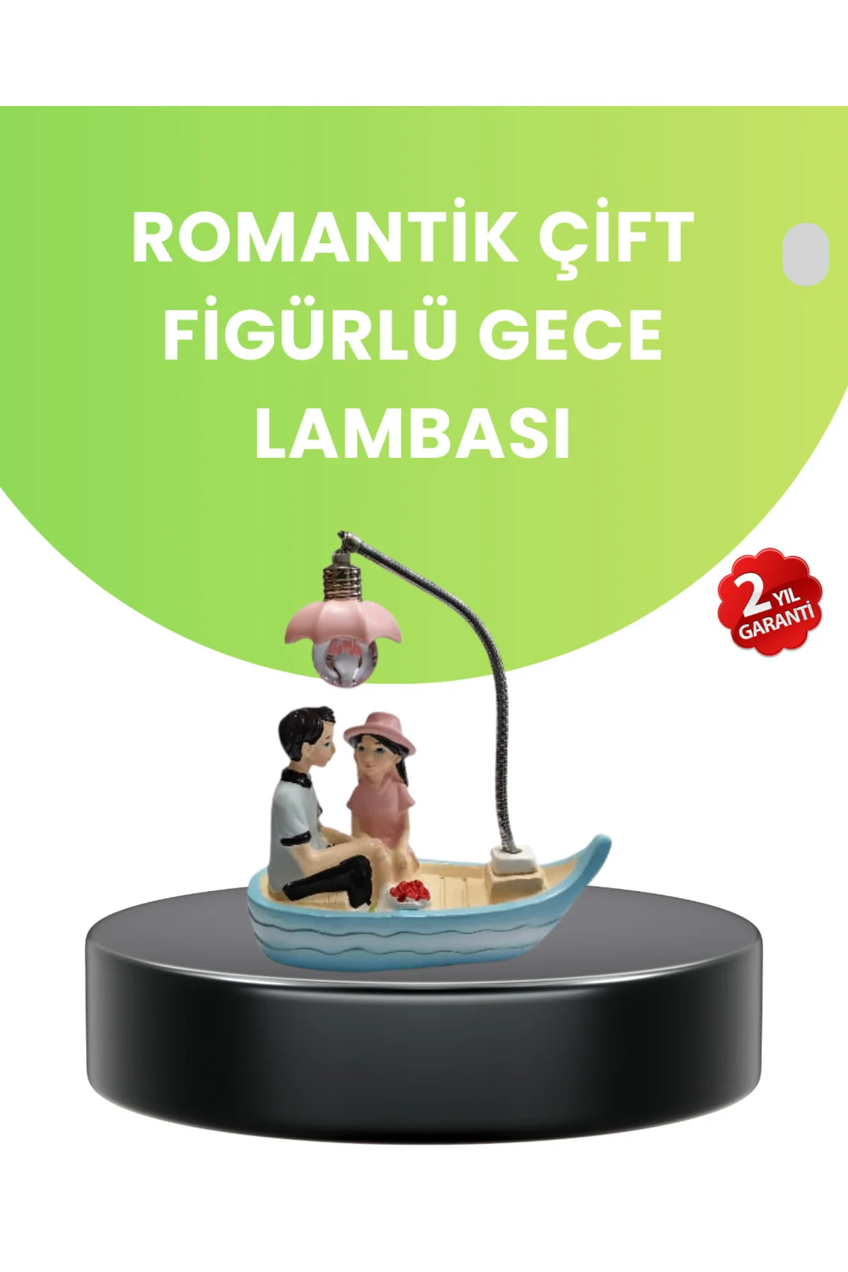 Oturan Çift Figürlü LED Masa Lambası Romantik Hediye