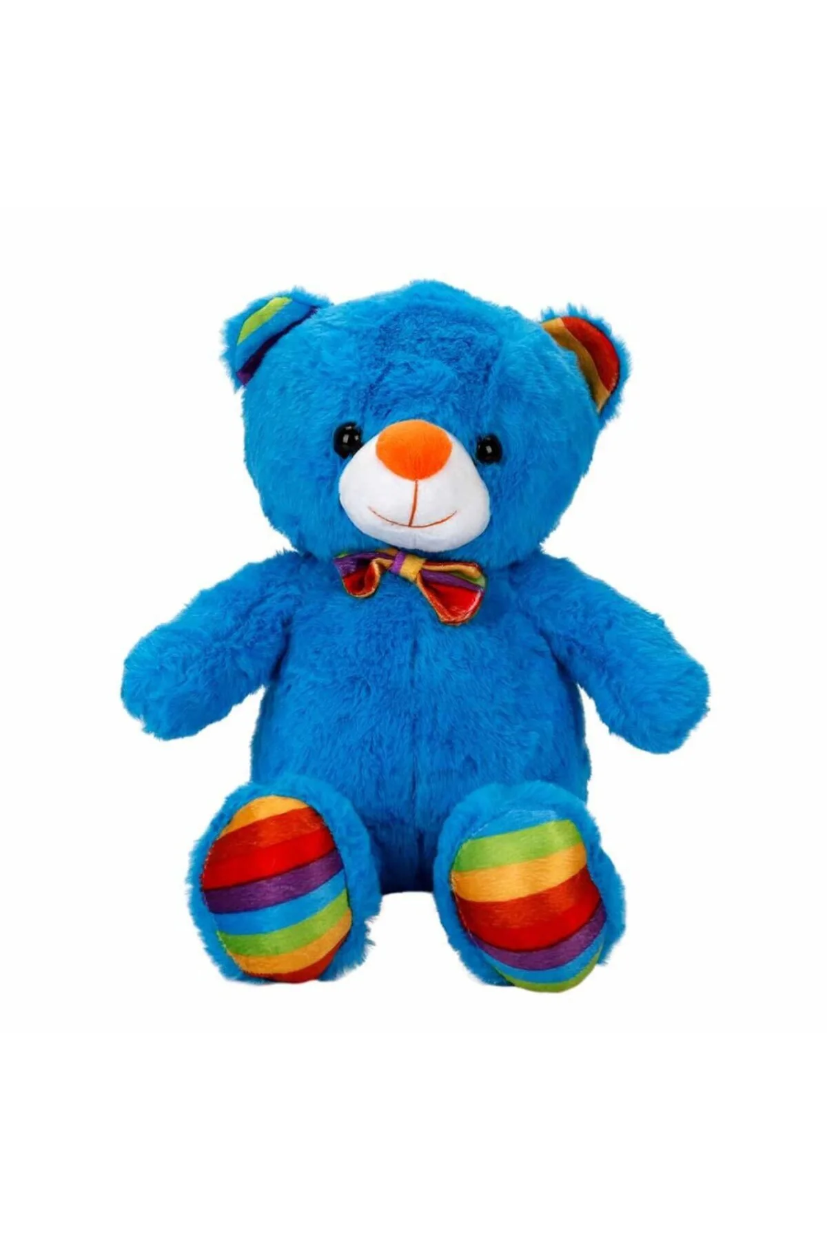 Oturan Kurdeleli Renkli Peluş Ayı 30 cm