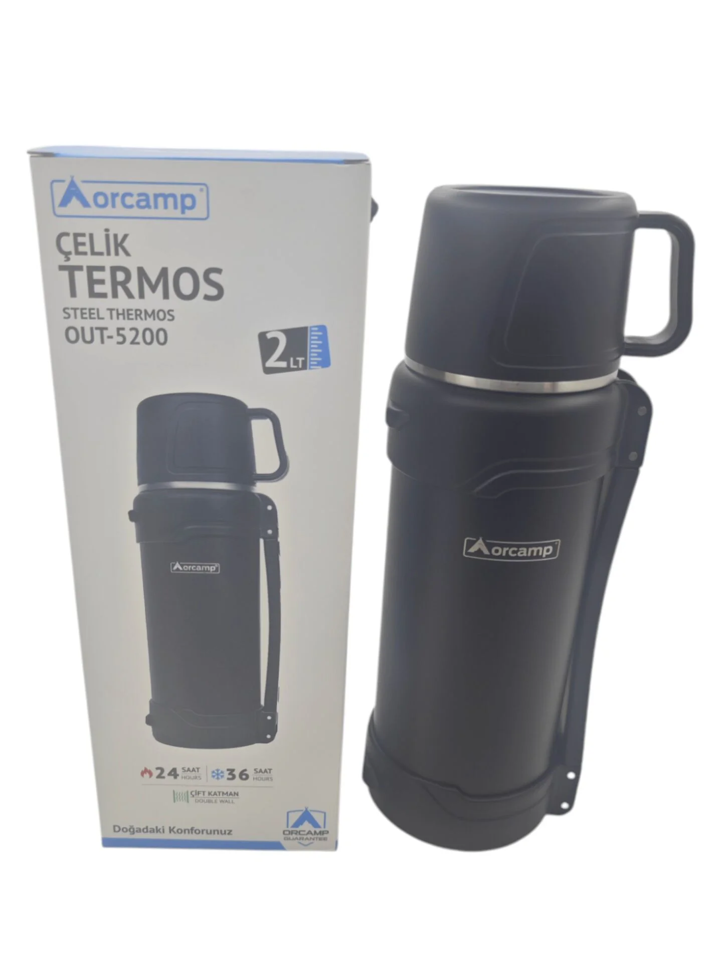 OUT-5200   Orcamp Bardak Kapaklı Çelik Termos 2000ml
