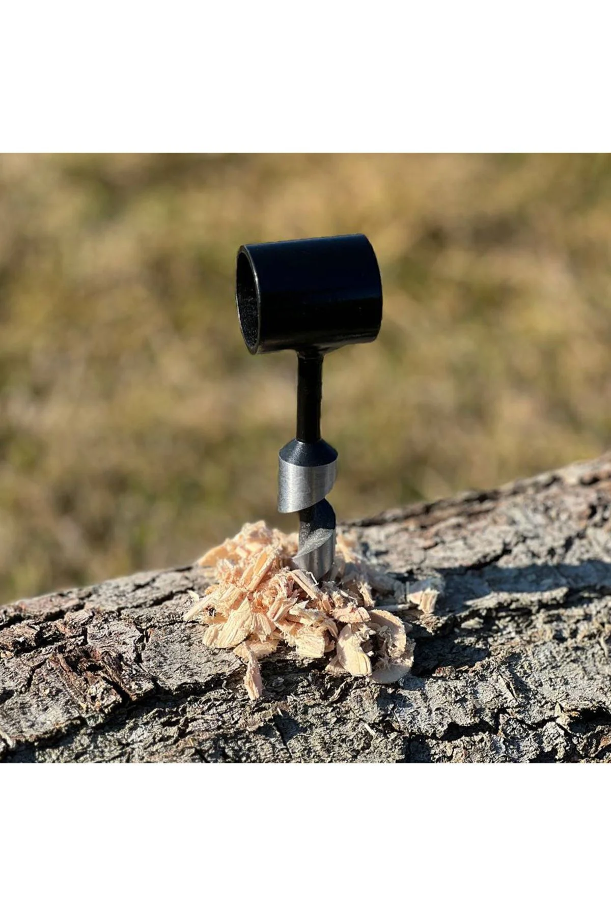 Outdoor Bushcraft Kamp El Burgusu 24 Mm Delme Çapı Ahşap El Matka