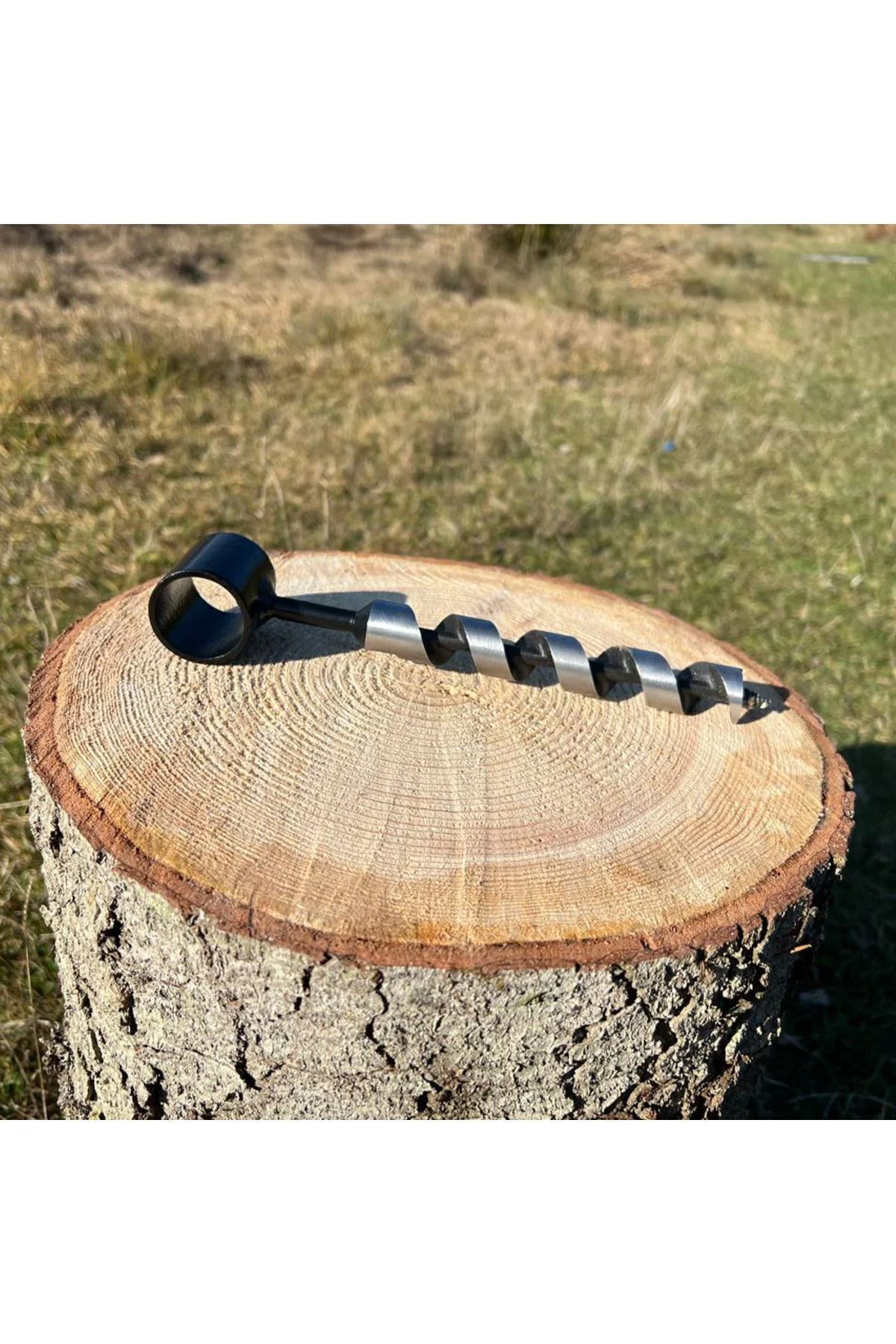 Outdoor Bushcraft Kamp El Burgusu 24 Mm Delme Çapı Ahşap El Matka