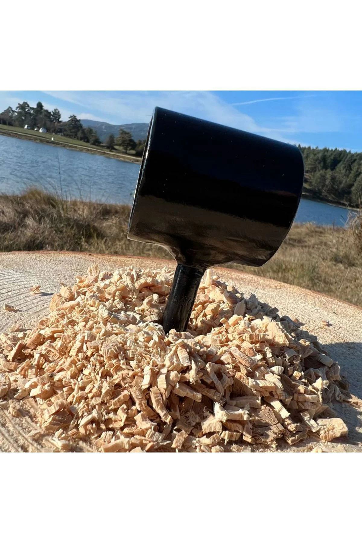 Outdoor Bushcraft Kamp El Burgusu 24 Mm Delme Çapı Ahşap El Matka