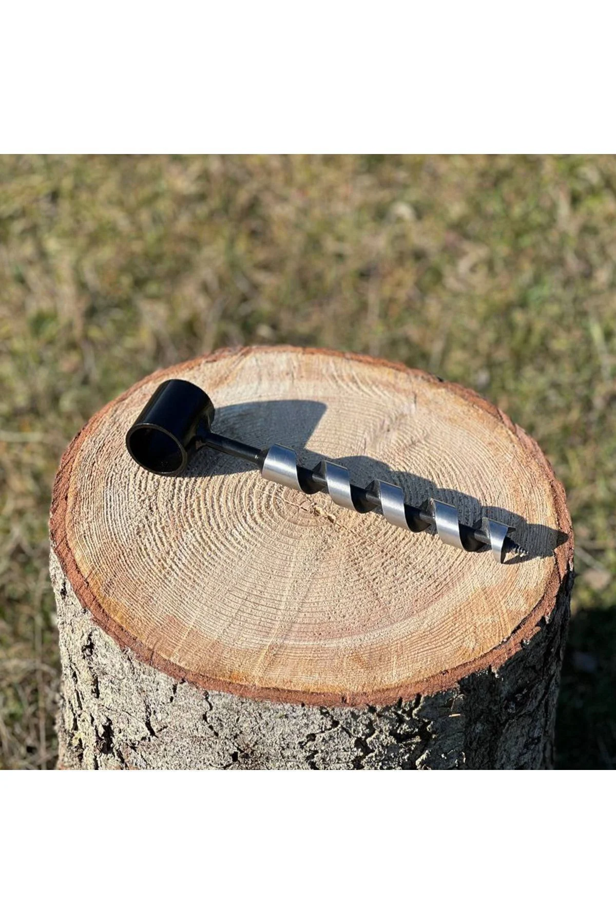 Outdoor Bushcraft Kamp El Burgusu 24 Mm Delme Çapı Ahşap El Matka