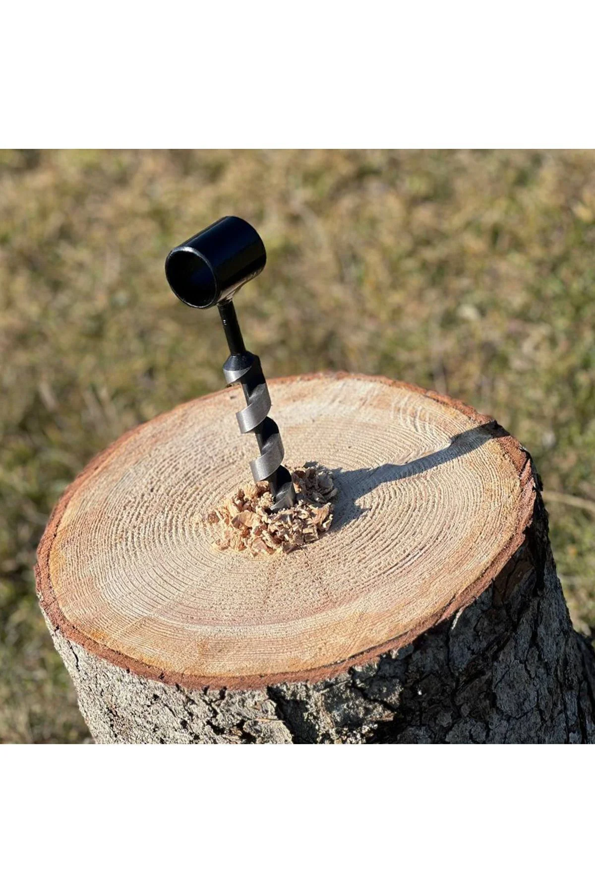 Outdoor Bushcraft Kamp El Burgusu 24 Mm Delme Çapı Ahşap El Matka