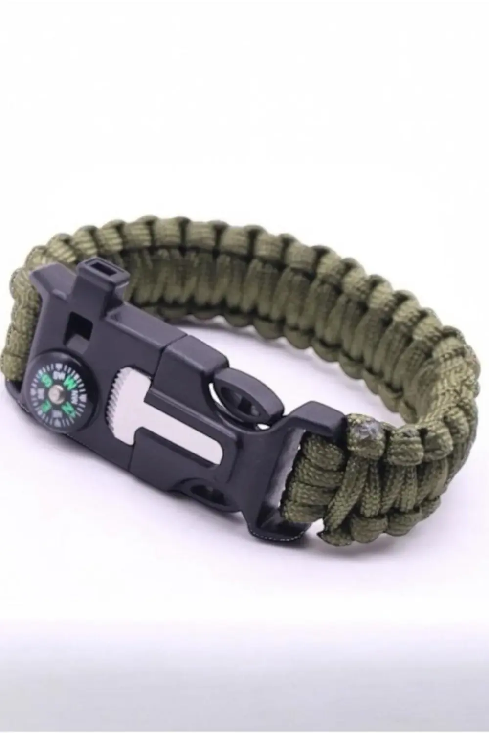 Outdoor Hayatta Kalma Bilekliği – Pusulalı, Düdüklü, Çok Fonksiyo