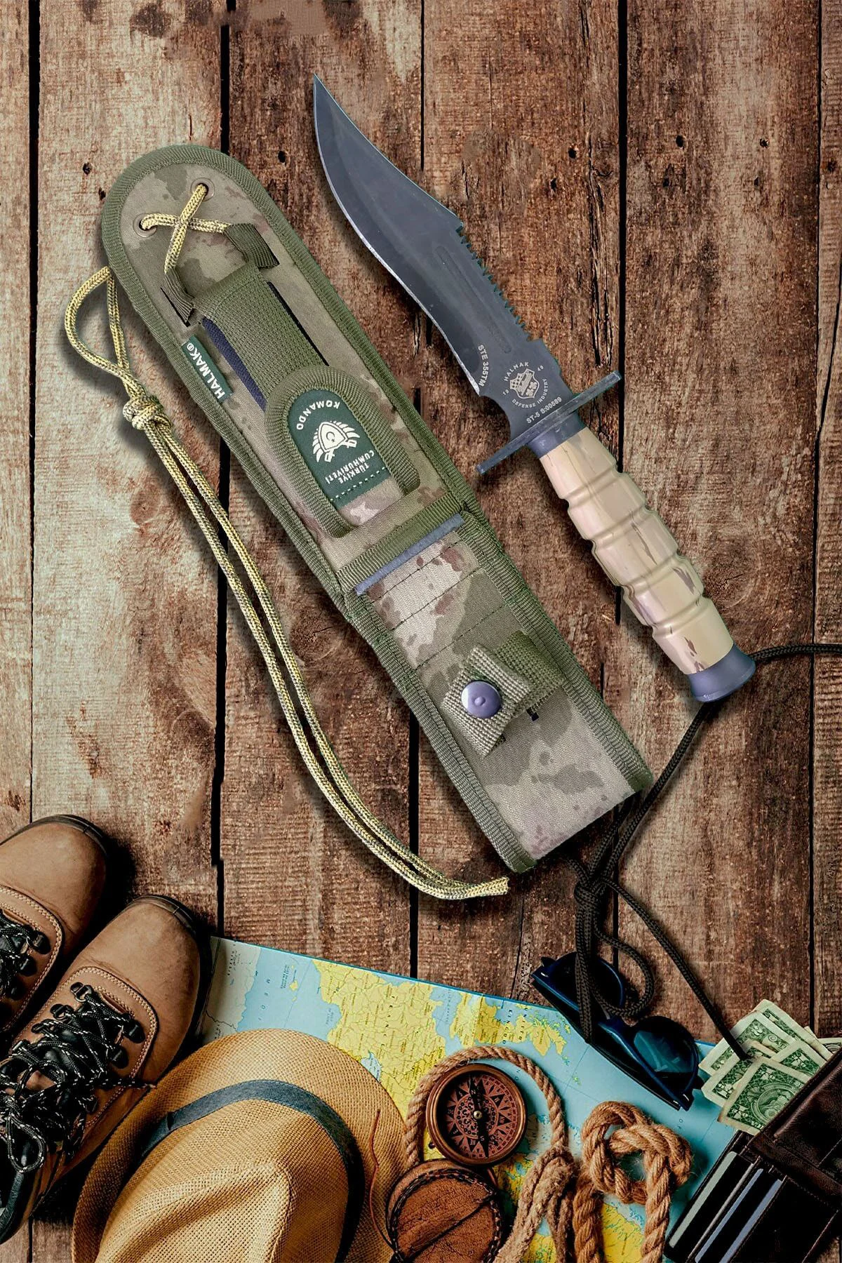 Outdoor Için Bıçak Mutfak Bıçak Kamp Av Bıçağı Çakı Kılıflı Halmak