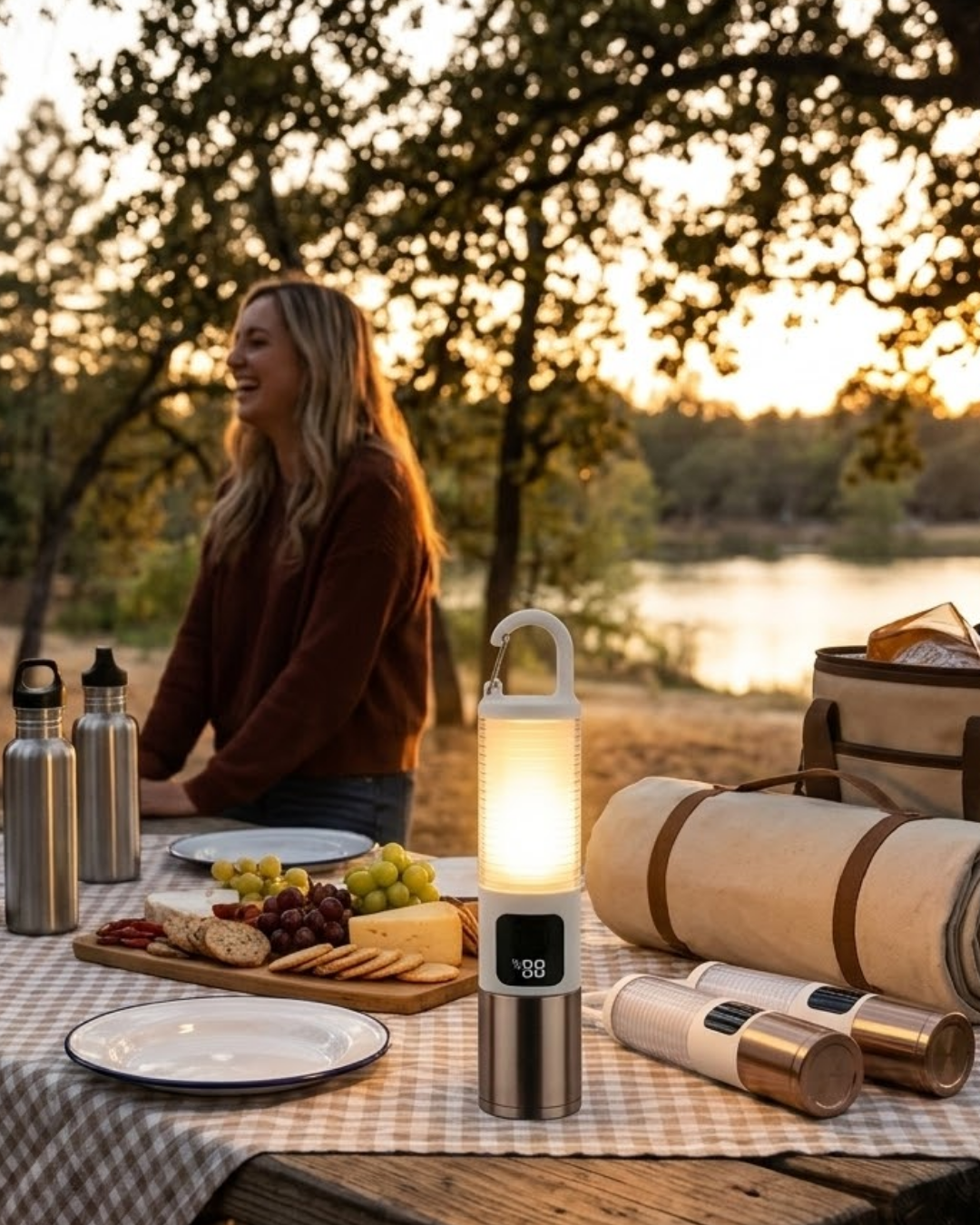 Outdoor Kamp Feneri USB Şarjlı Yüksek Parlaklık Güç Ekranlı LED A