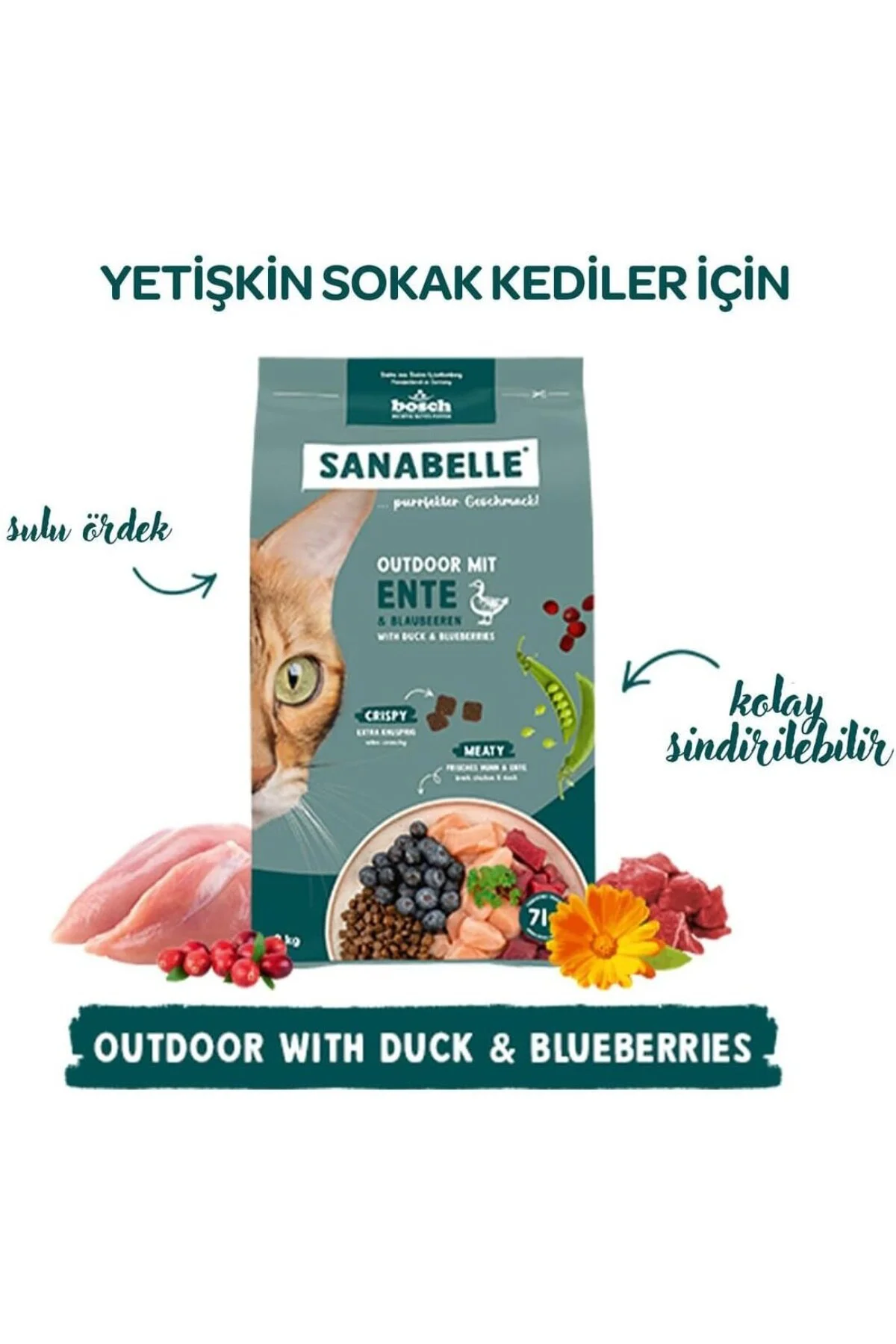 Outdoor Ördek Etli Yetişkin Kuru Kedi Maması 8 Kg