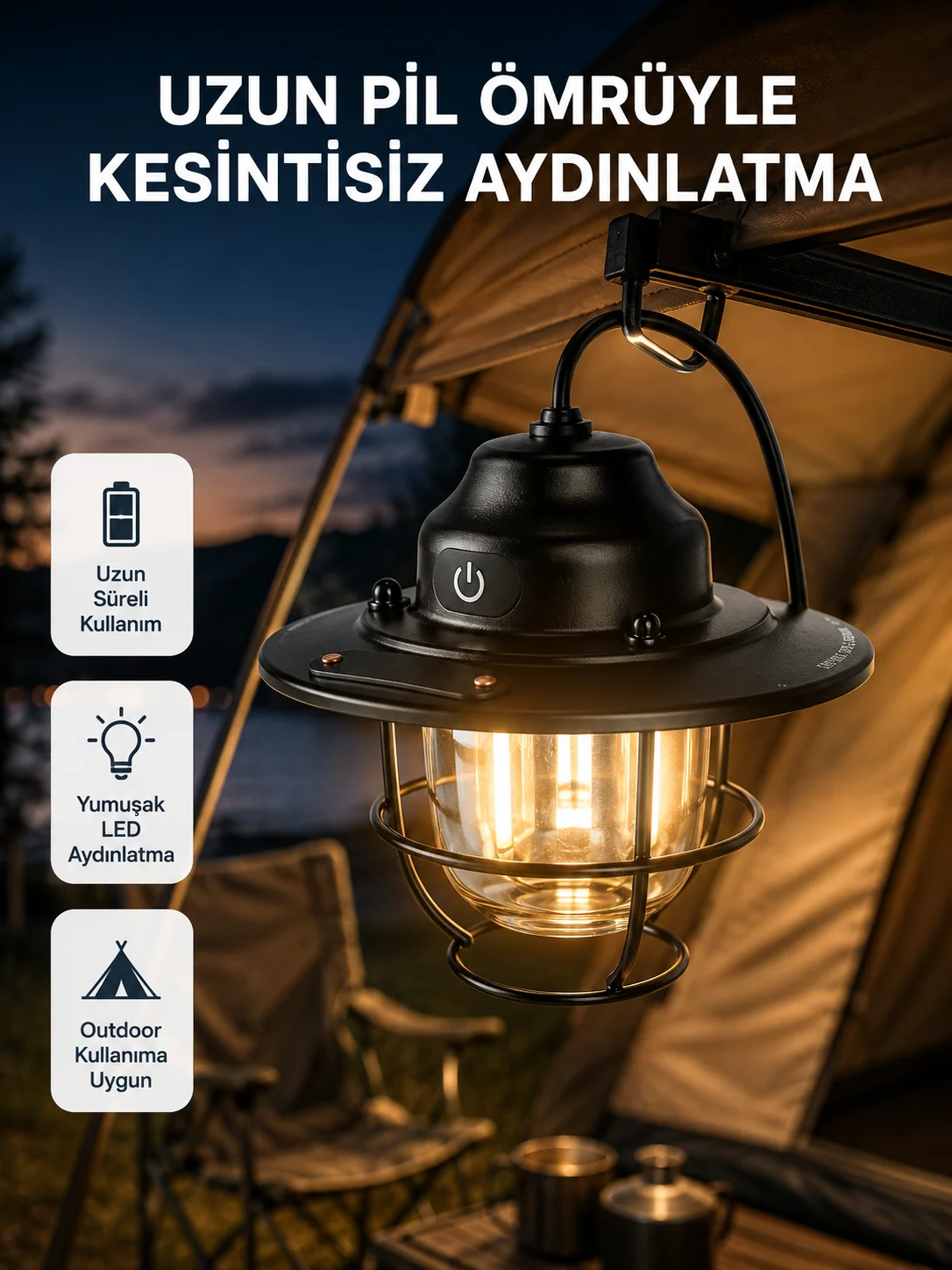 Outdoor Retro Kamp Işığı Uzun Ömürlü Pil Taşınabilir Suya Dayanıklı Fiyatı, Yorumları ve Özellikleri