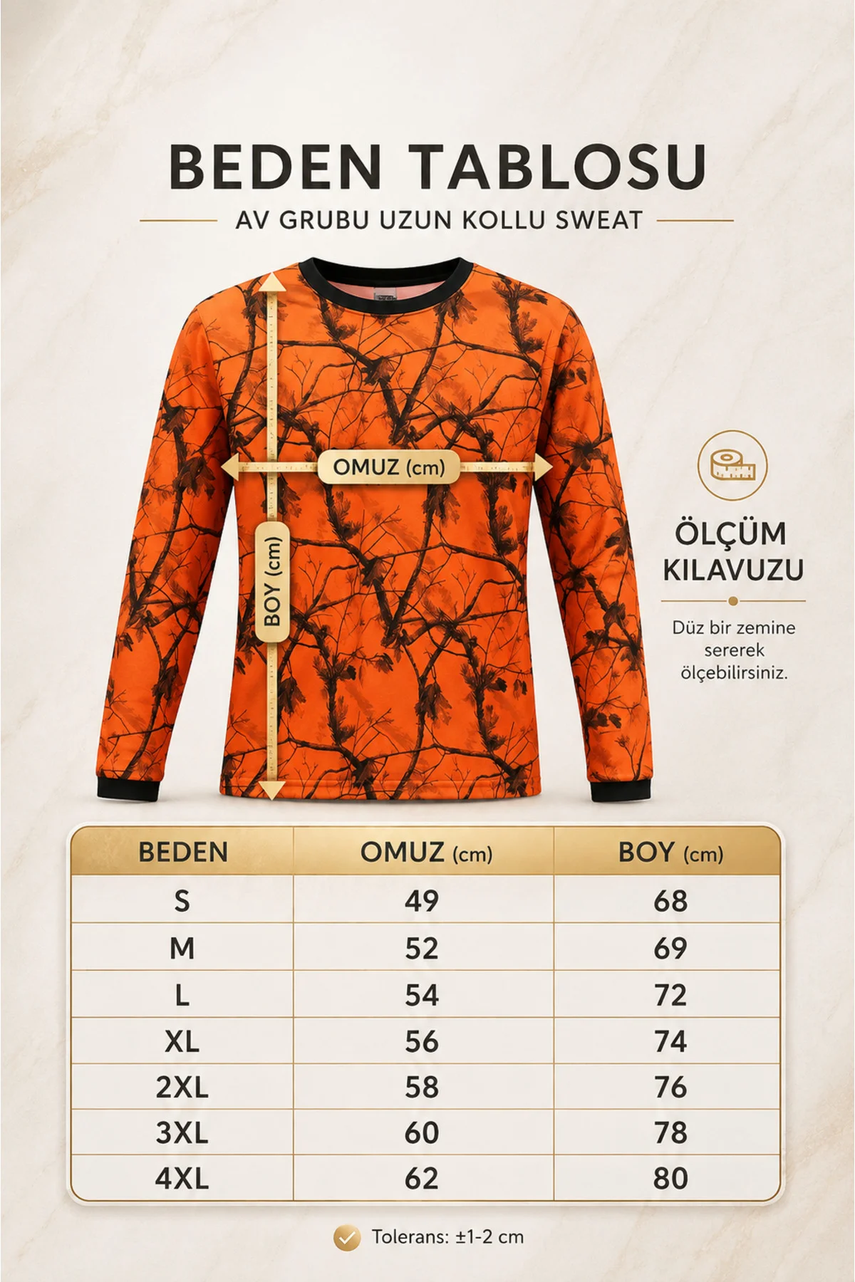 Outdoor Turuncu Kamuflaj Desenli Orman ve Çulluk Baskılı Kışlık Uzun Kollu Avcı Sweatshirt Fiyatı, Yorumları ve Özellikleri