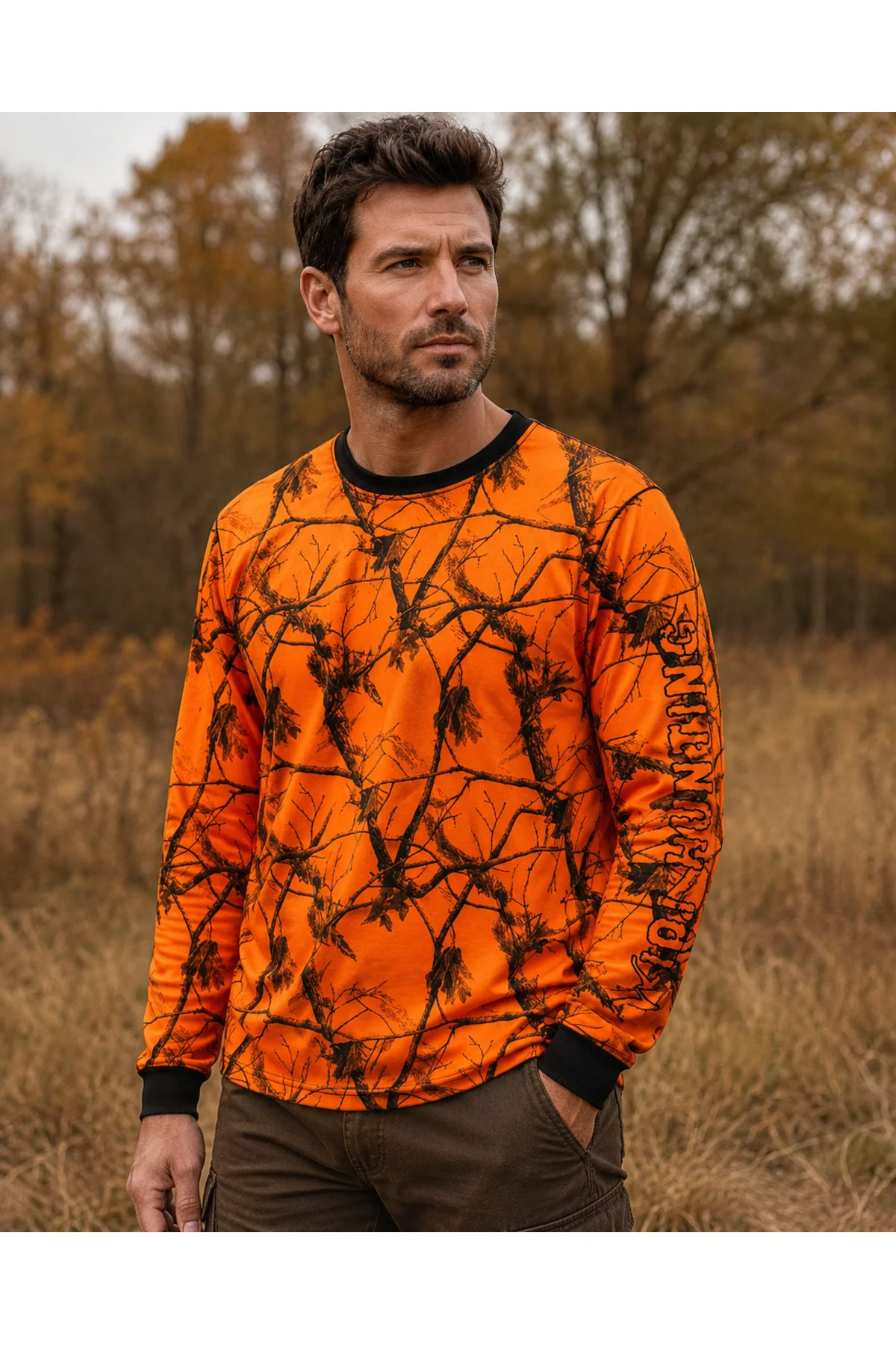 Outdoor Turuncu Kamuflaj Desenli Orman ve Çulluk Baskılı Kışlık Uzun Kollu Avcı Sweatshirt Fiyatı, Yorumları ve Özellikleri