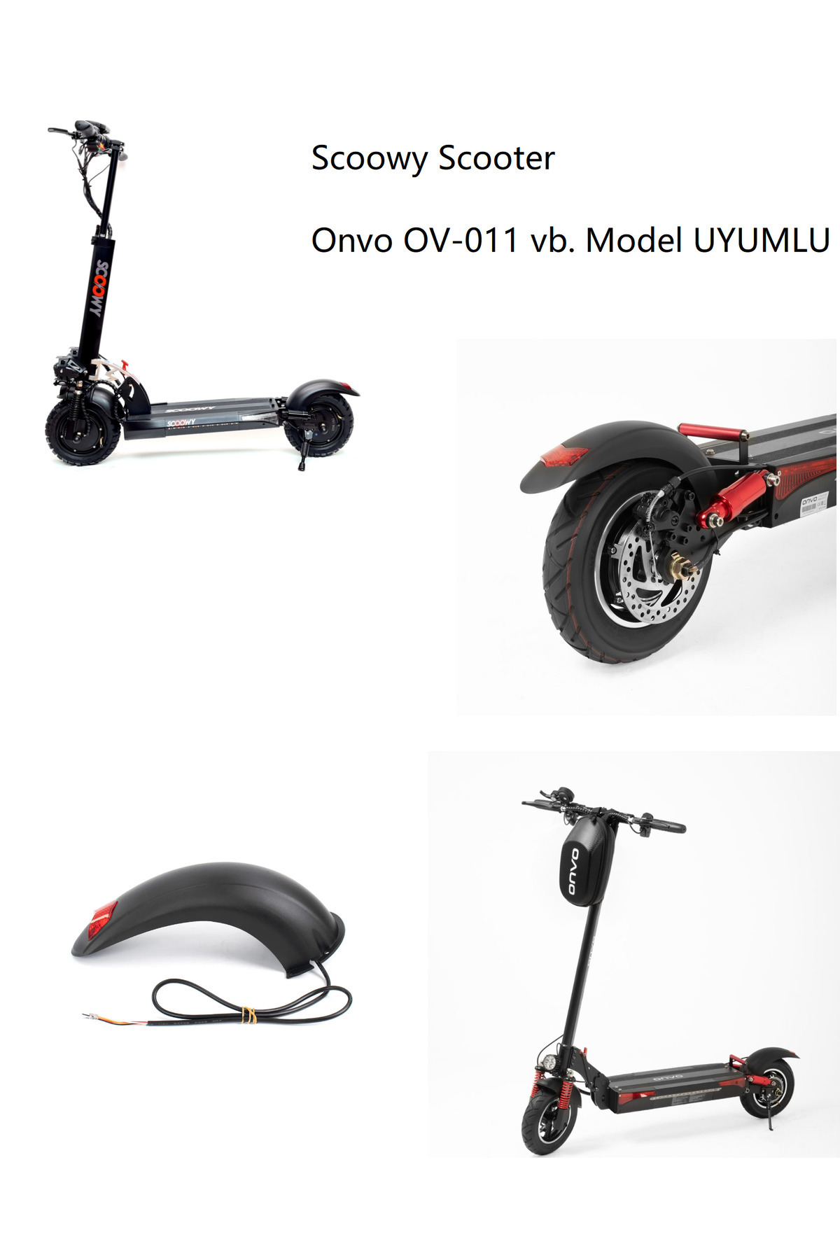 Onvo Ov 011 Uyumlu Arka Çamurluk Fren Lambalı Set Scoowy Elektrikli Sc