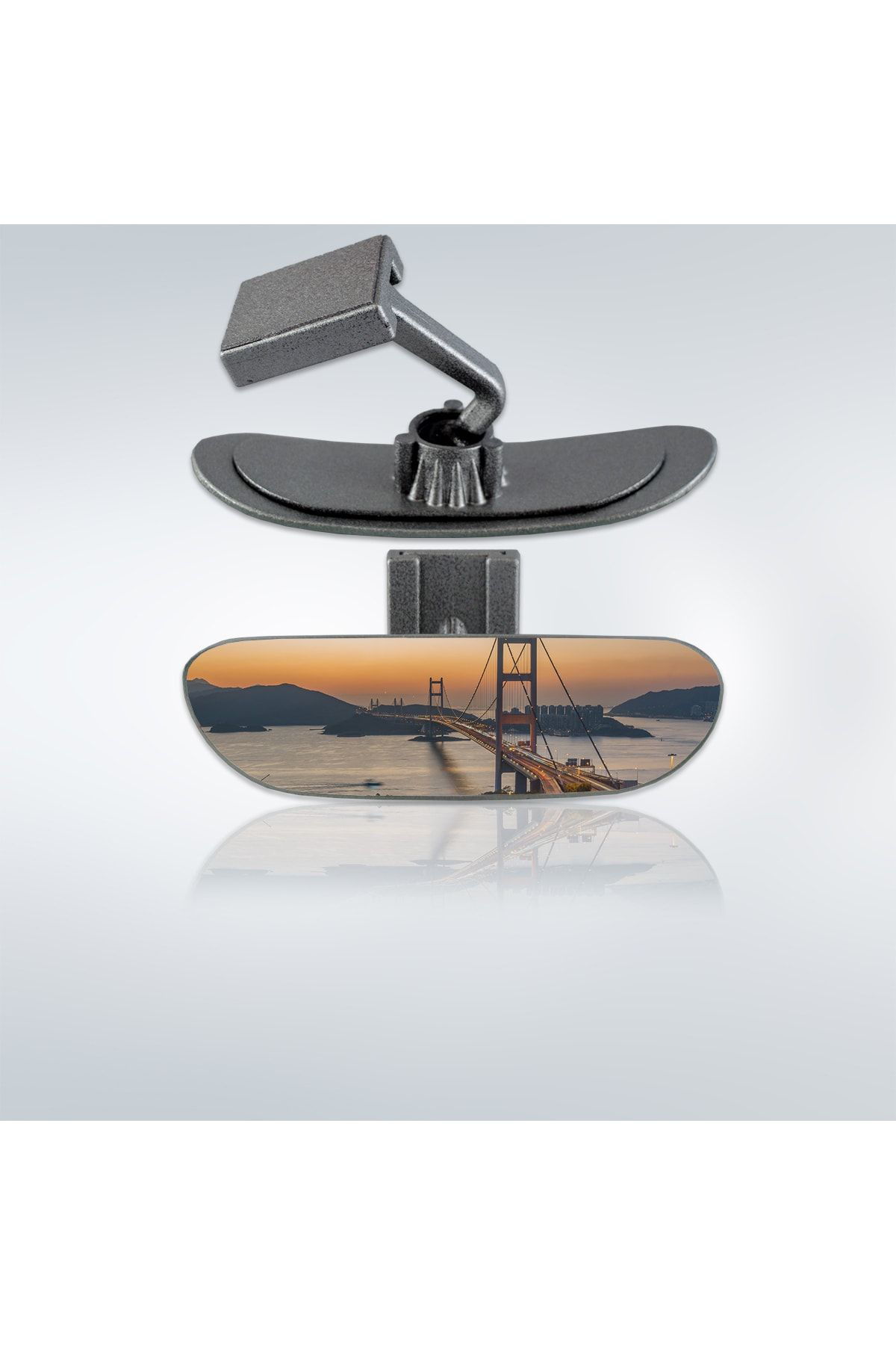 Takgör Ova-3 Eğik Kollu Universal İç Dikiz Aynası 16X4 Cm Gri