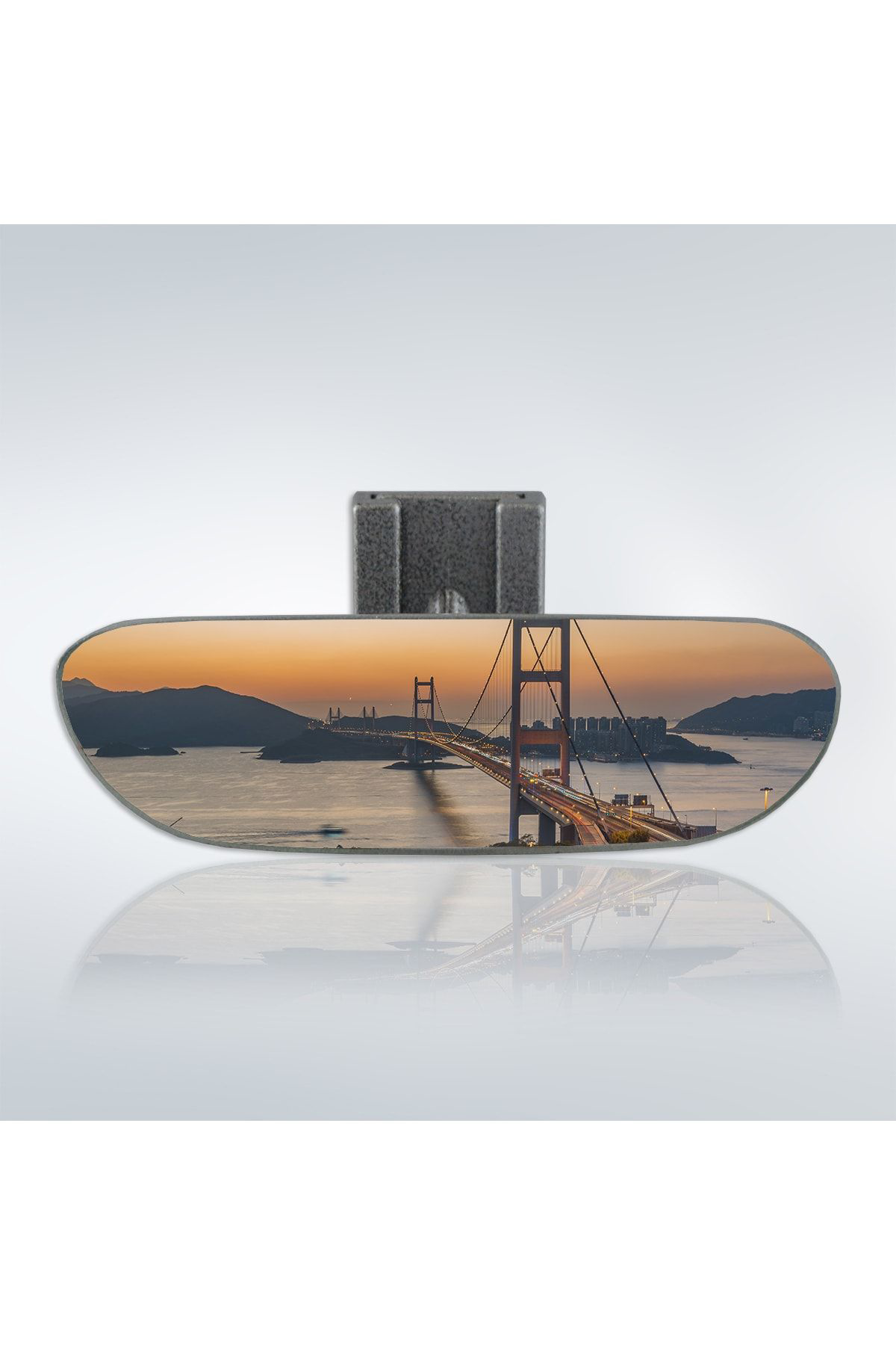 Takgör Ova-3 Eğik Kollu Universal İç Dikiz Aynası 16X4 Cm Gri