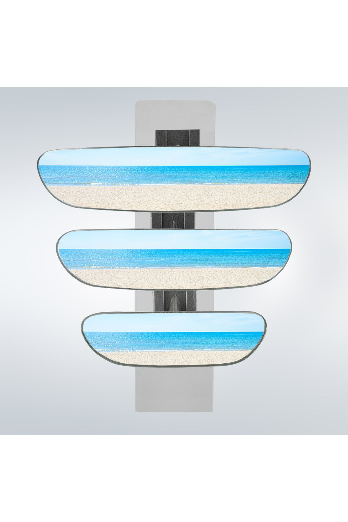 Takgör Ova 3'Lü Dik Kollu İç Dikiz Aynası Seti Gri