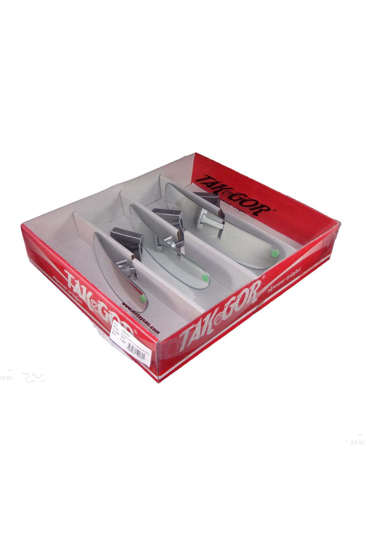 Takgör Ova 3'Lü Dik Kollu İç Dikiz Aynası Seti Gri