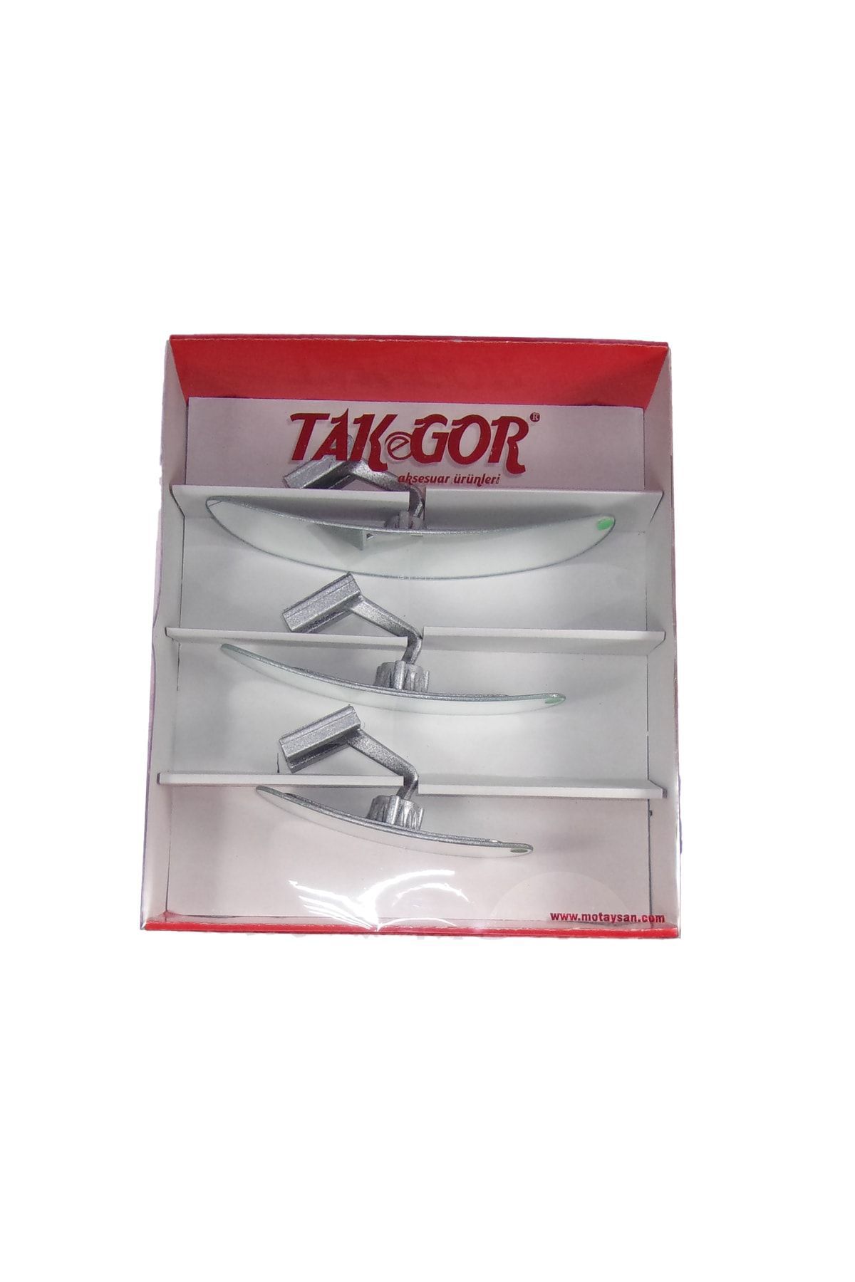 Takgör Ova 3'Lü Eğik Kollu Universal İç Dikiz Aynası Seti Gri