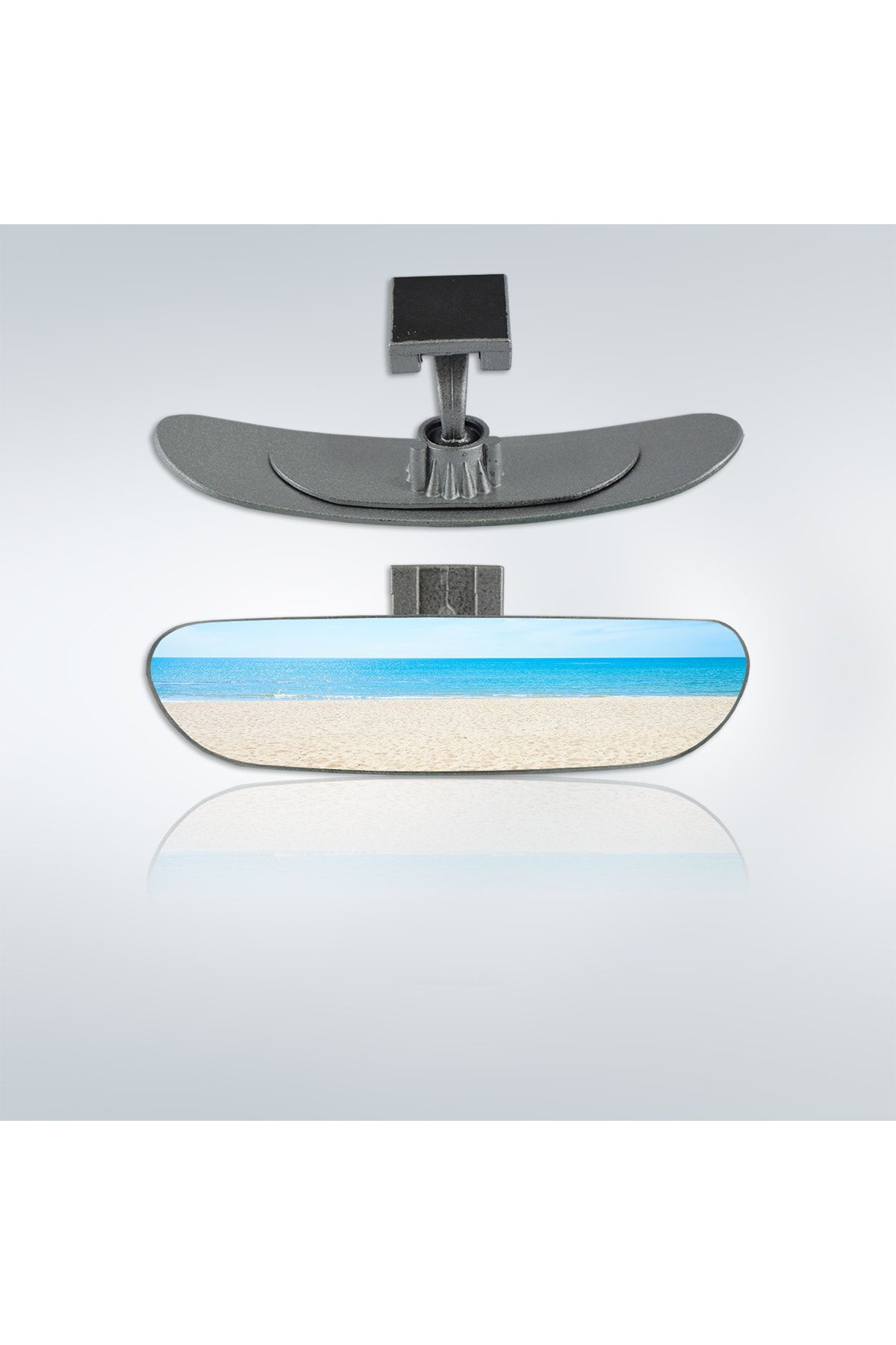 Ova-4 Dik Kollu Universal Iç Dikiz Aynası 20x5 Cm Gri