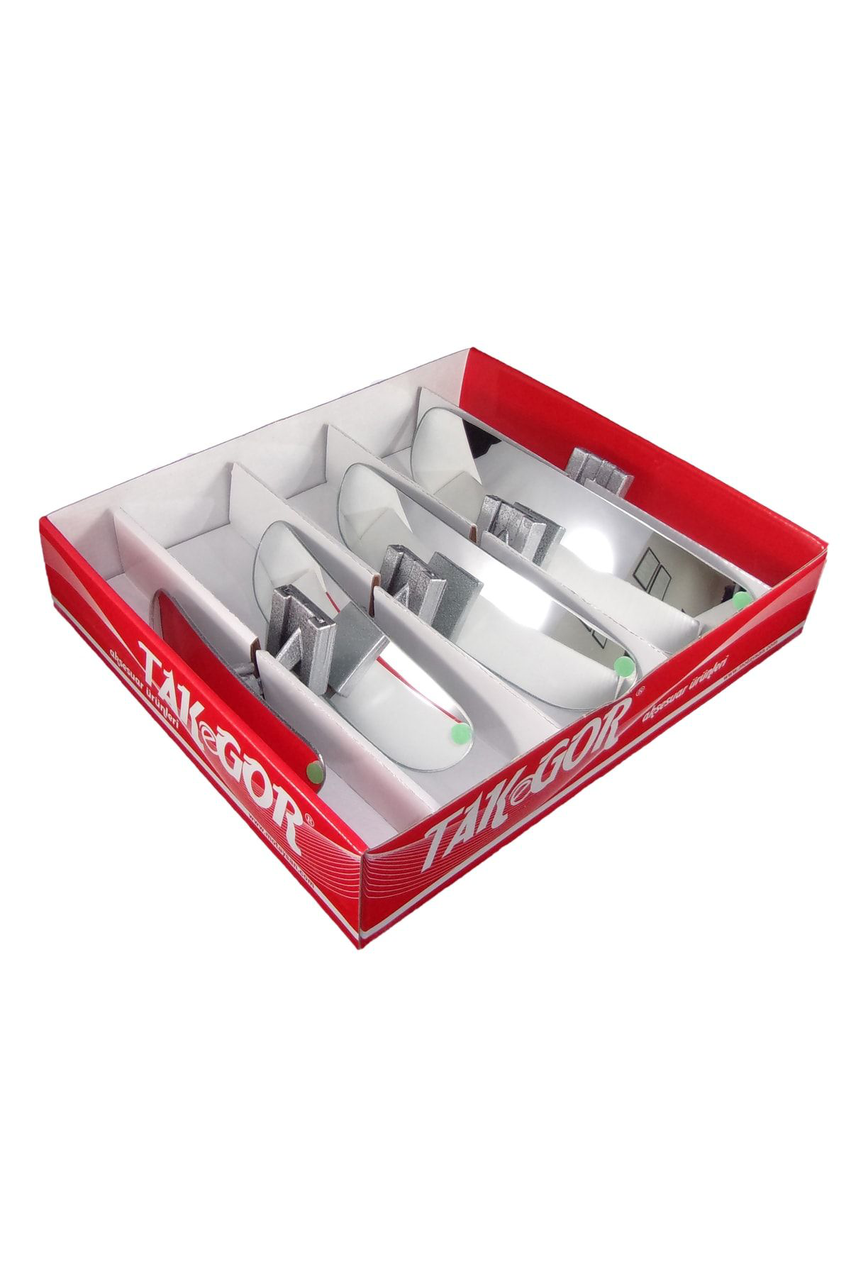 Takgör Ova 4'Lü Dik Kollu İç Dikiz Aynası Seti Gri