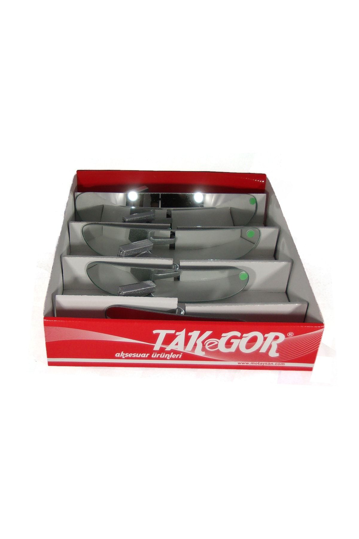 Ova 4'lü Eğik Kollu Universal Iç Dikiz Aynası Seti Gri