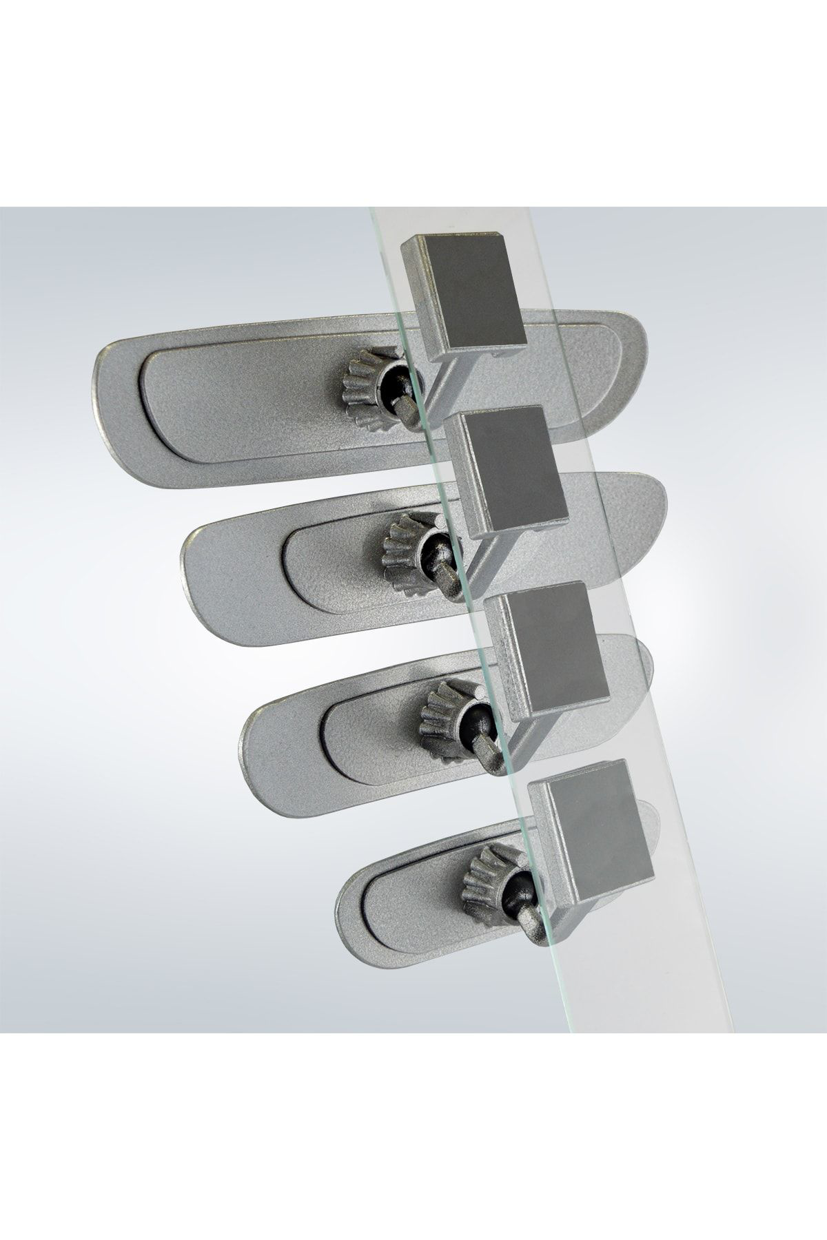 Ova 4'lü Eğik Kollu Universal Iç Dikiz Aynası Seti Gri