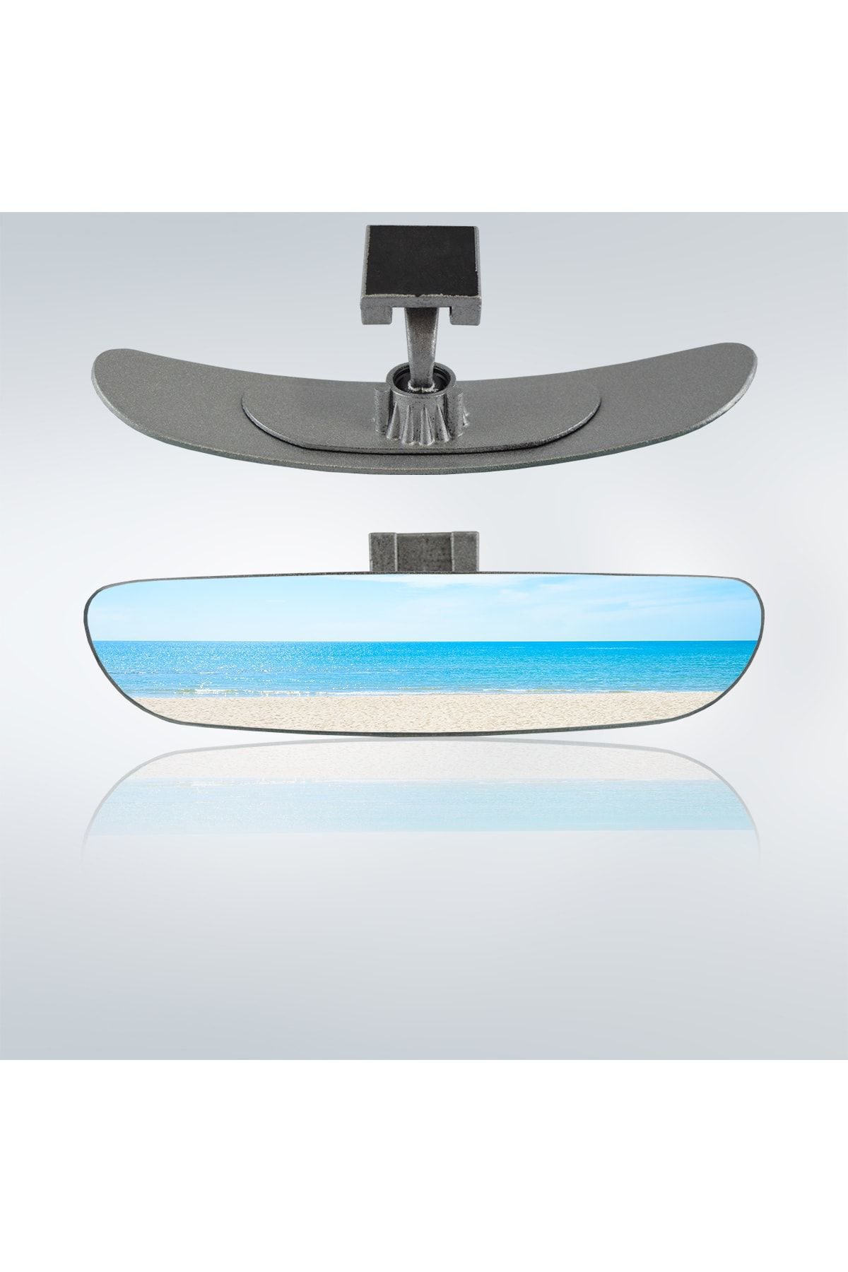 Ova-5 Dik Kollu Universal Iç Dikiz Aynası 24x5 Cm Gri