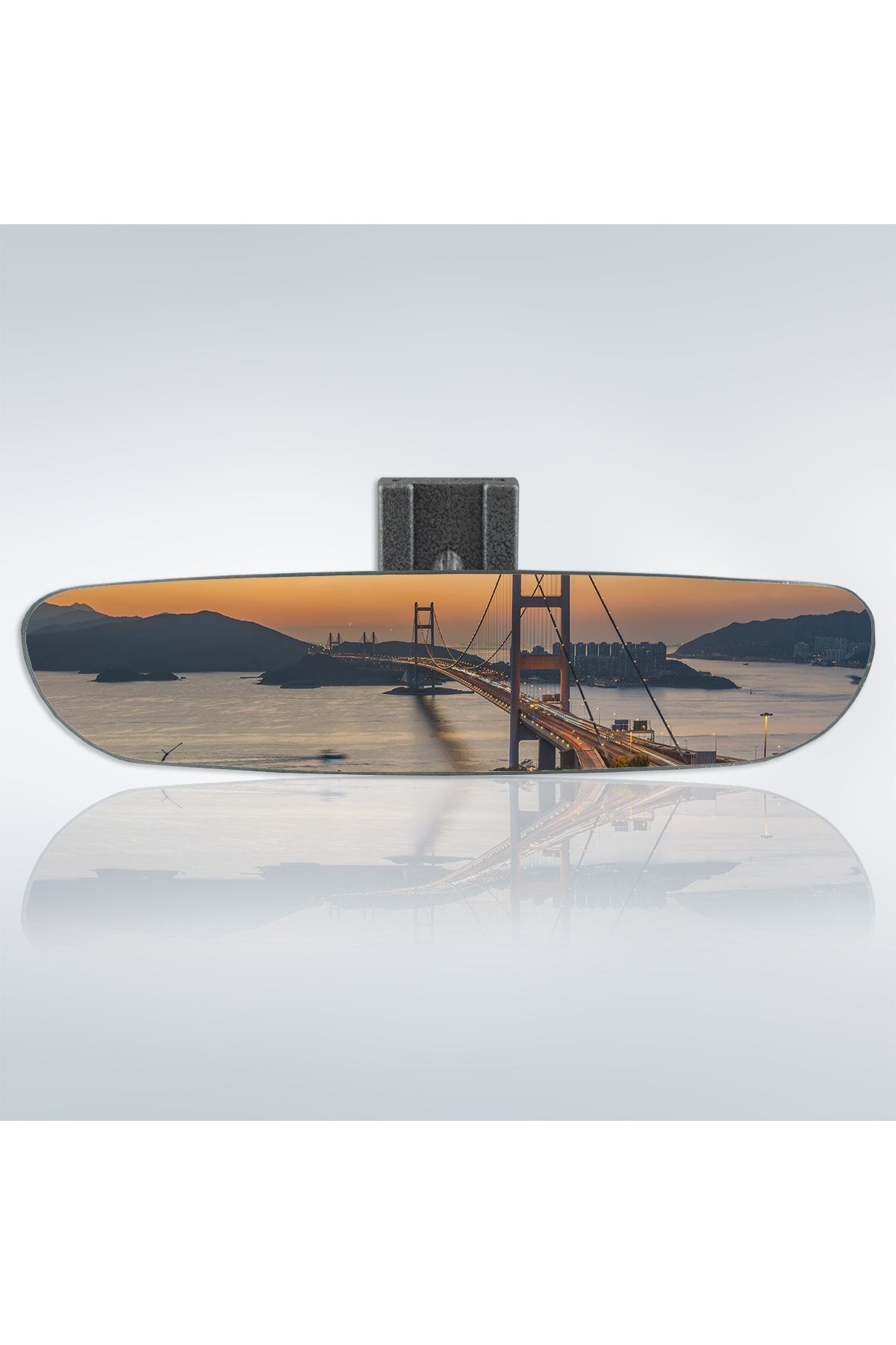 Ova-5 Eğik Kollu Universal Iç Dikiz Aynası 24x5 Cm Gri