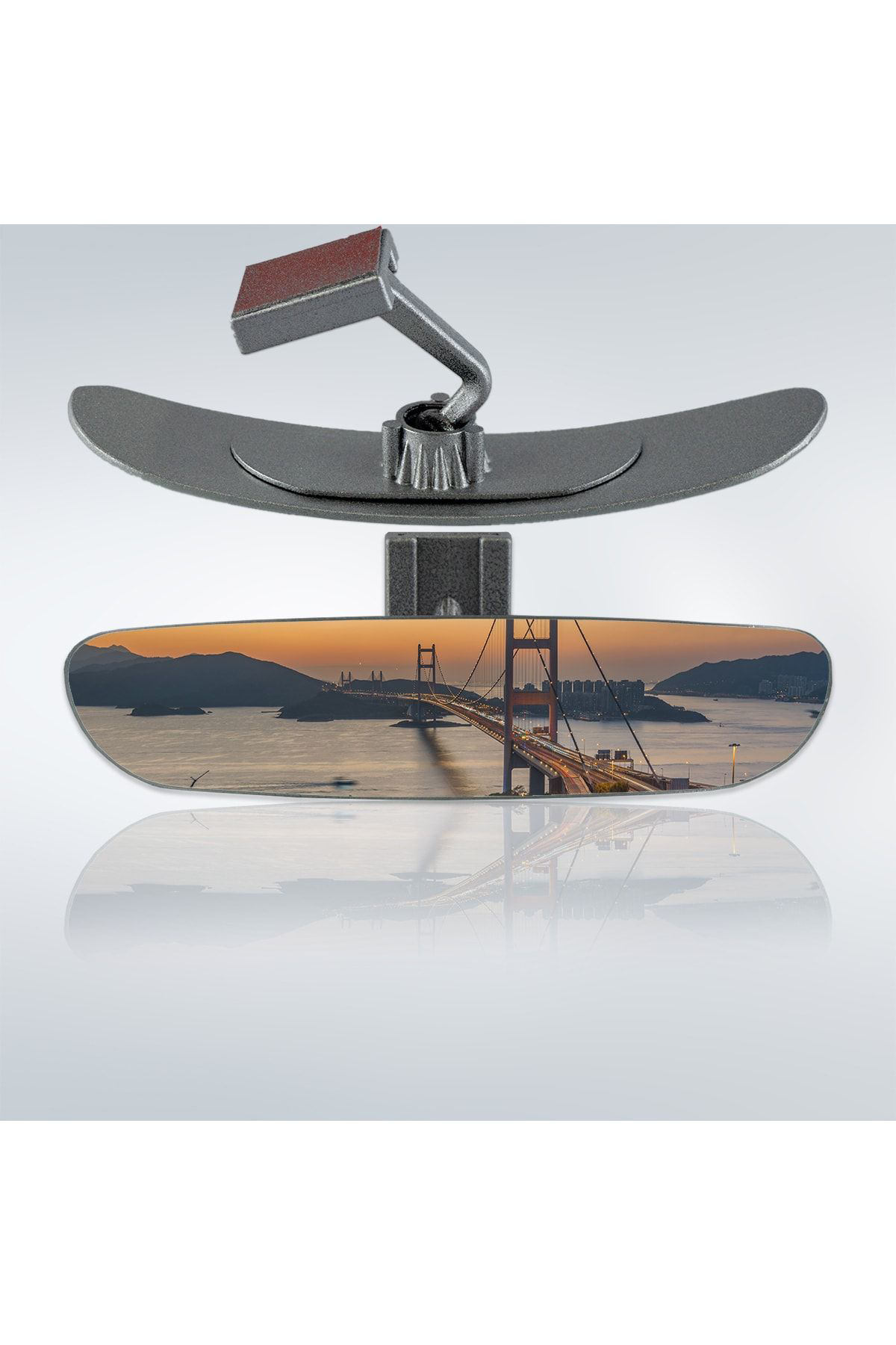 Ova-5 Eğik Kollu Universal Iç Dikiz Aynası 24x5 Cm Gri