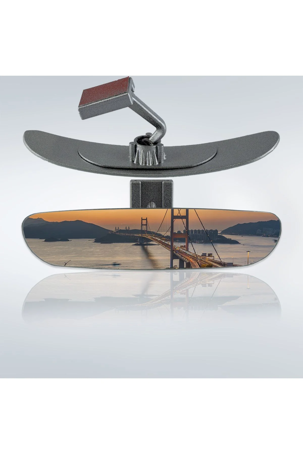 Ova-5 Eğik Kollu Universal Iç Dikiz Aynası 24x5 Cm Gri