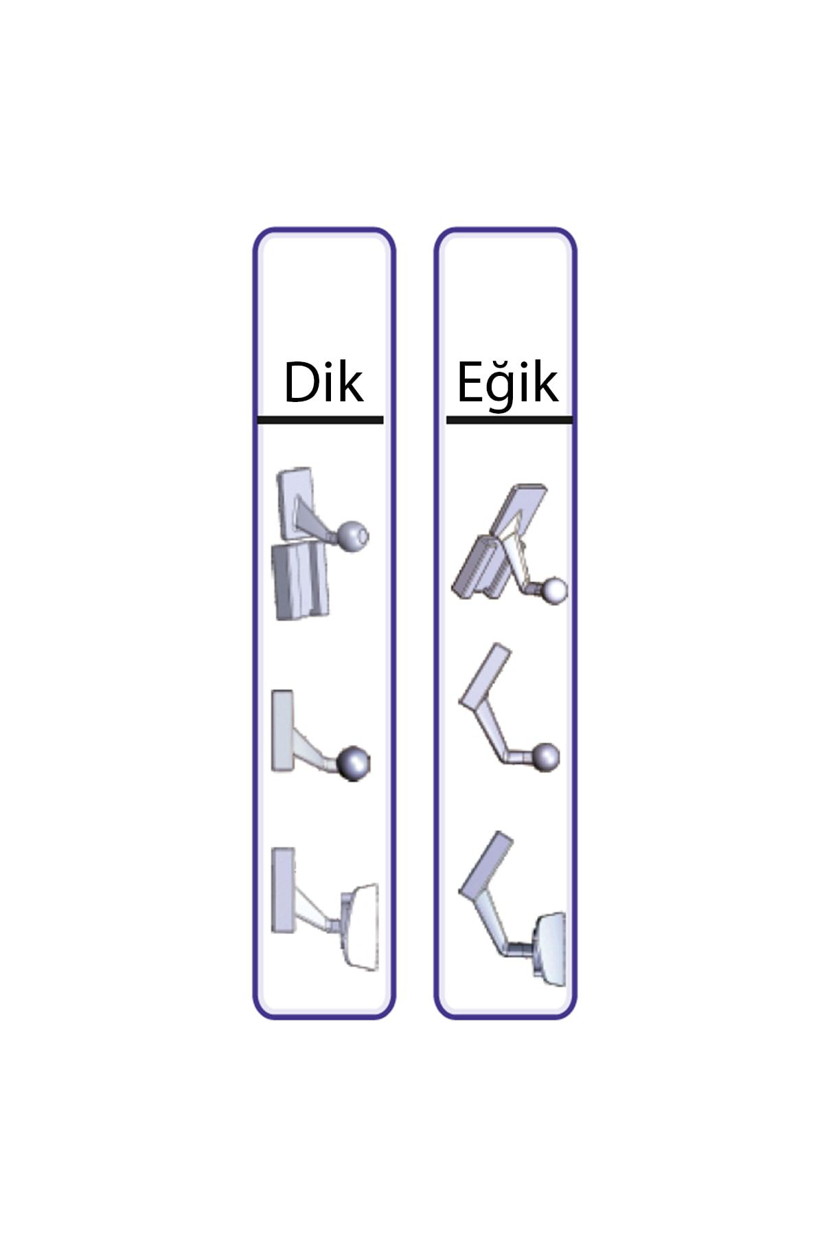 Ova-6 Eğik Kollu Universal Iç Dikiz Aynası 26x6 Cm Gri